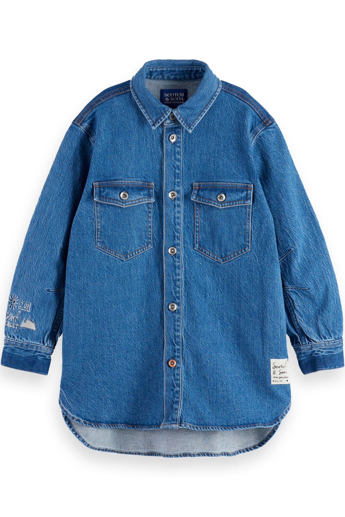 GIRL A-LINE DENIM SHIRT DRESS — ART FROM THE HEART ART FROM  1