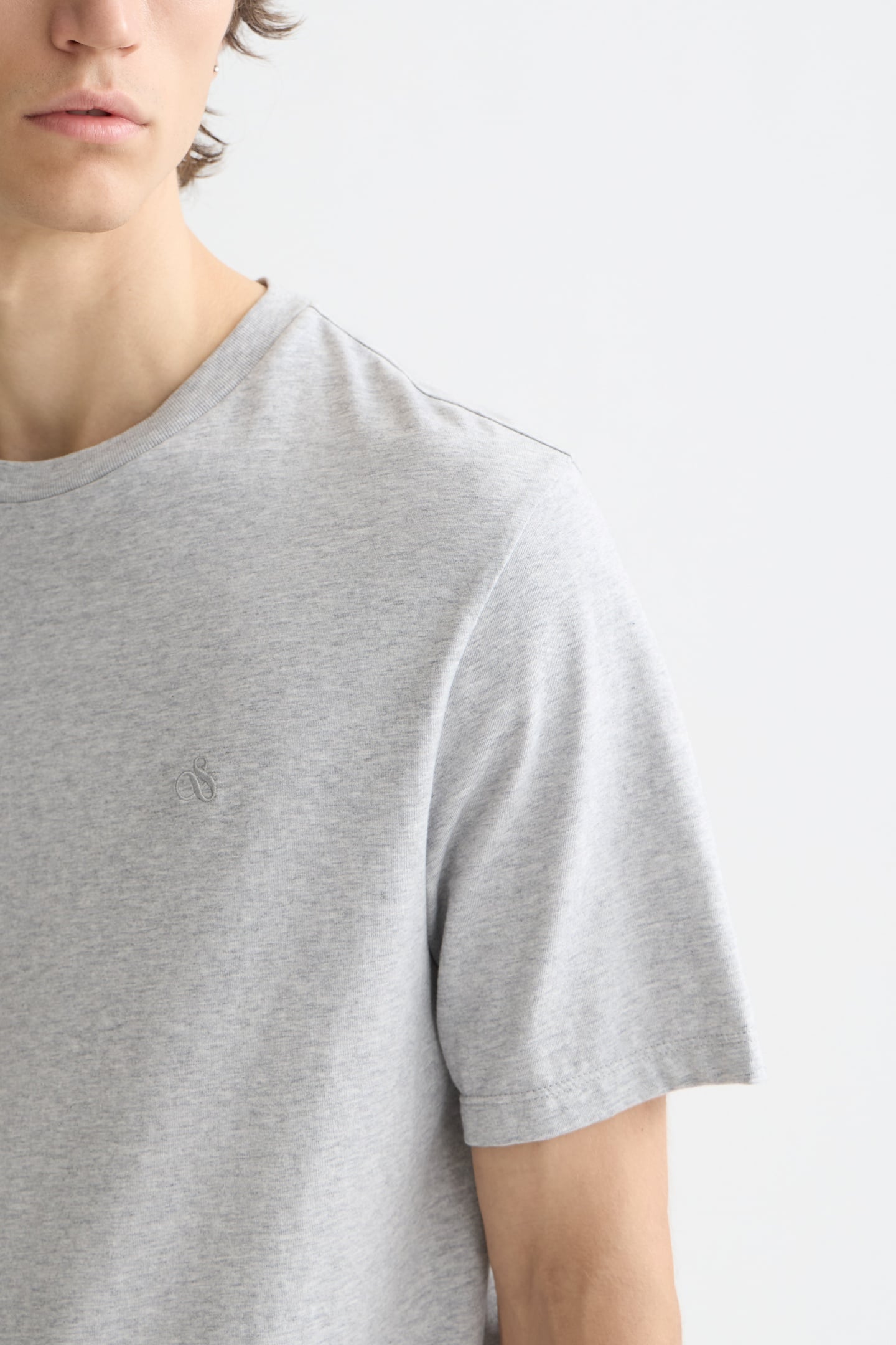 NOS CHEST LOGO REGULAR-FIT T-SHIRT GREY MELANGE 6