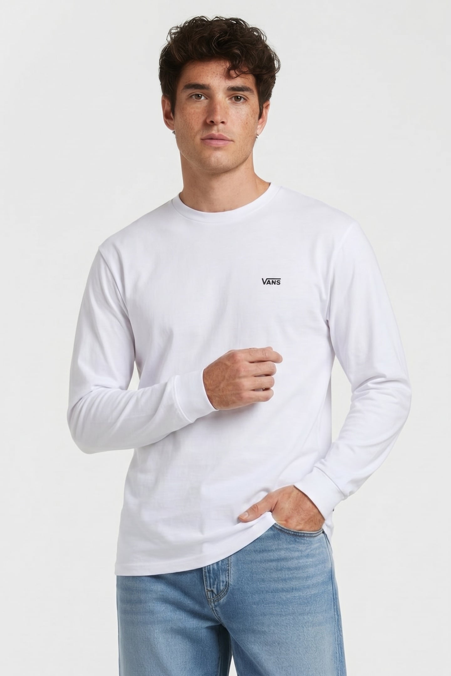 MN LEFT CHEST HIT LS WHITE/BLACK 1
