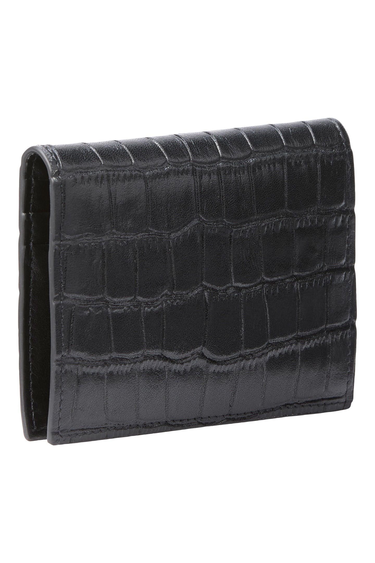 CROC EMBOSSED CARDHOLDER BLACK 3