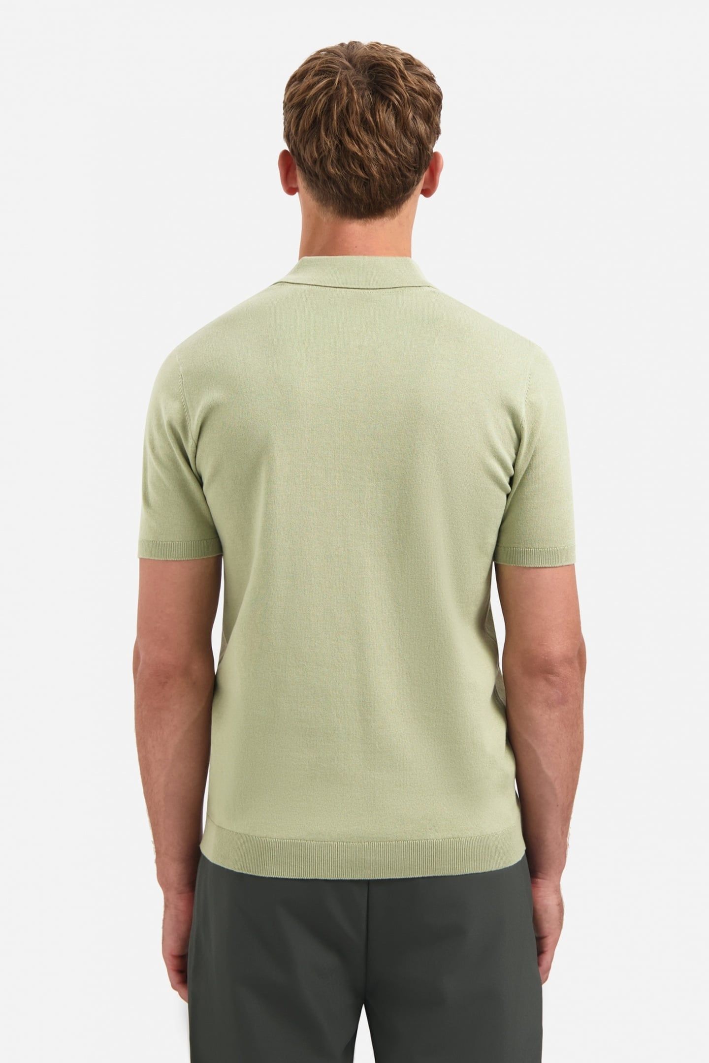 PULLOVER SHORT SLEEVE POLO SOLID LIGHT MOSS 3