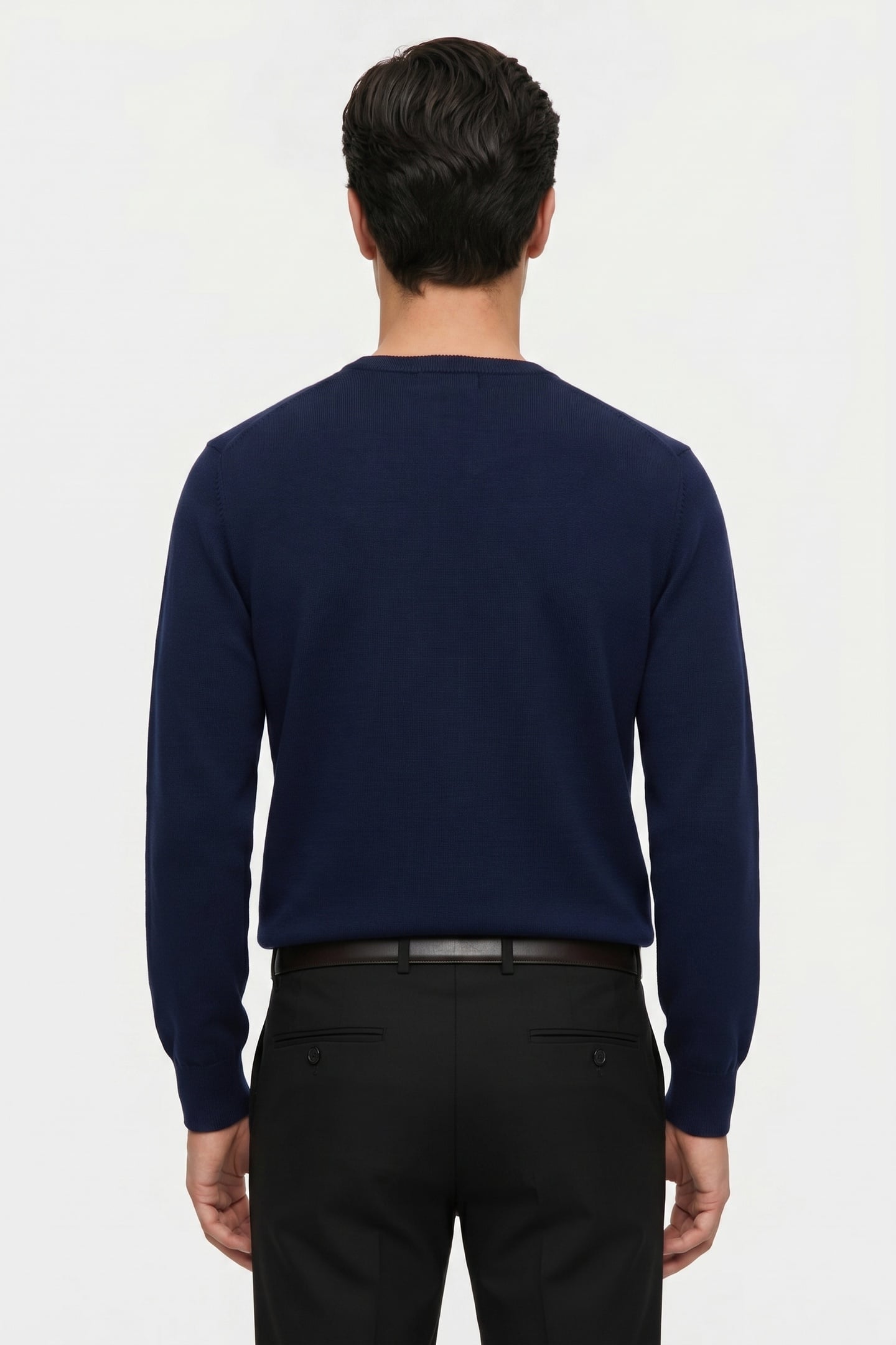 MERINO WOOL CREW-NECK SWEATER NAVY 2