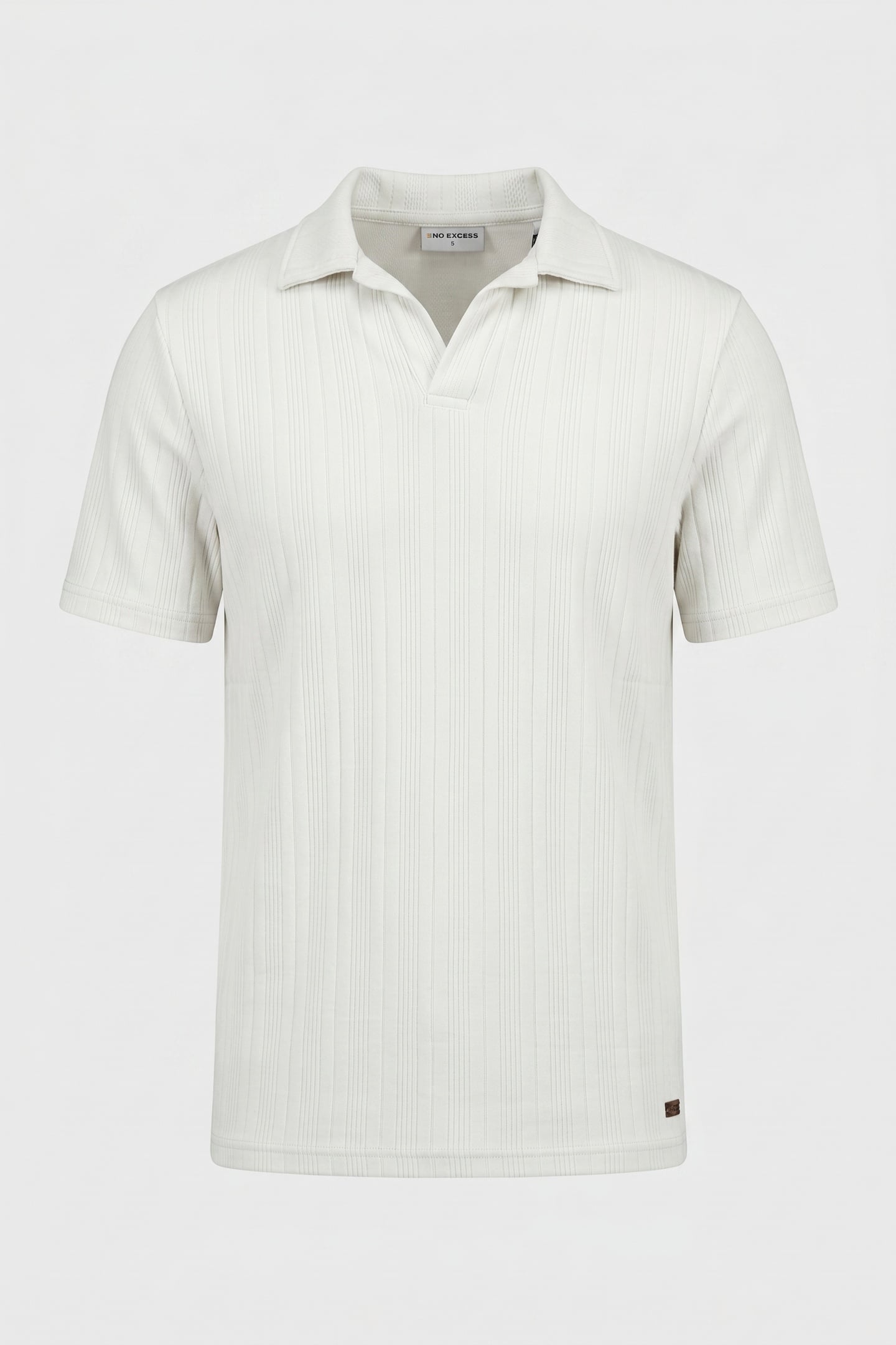 POLO REVERS SOLID VERTICAL JACQUARD STRIPES CHALK 5