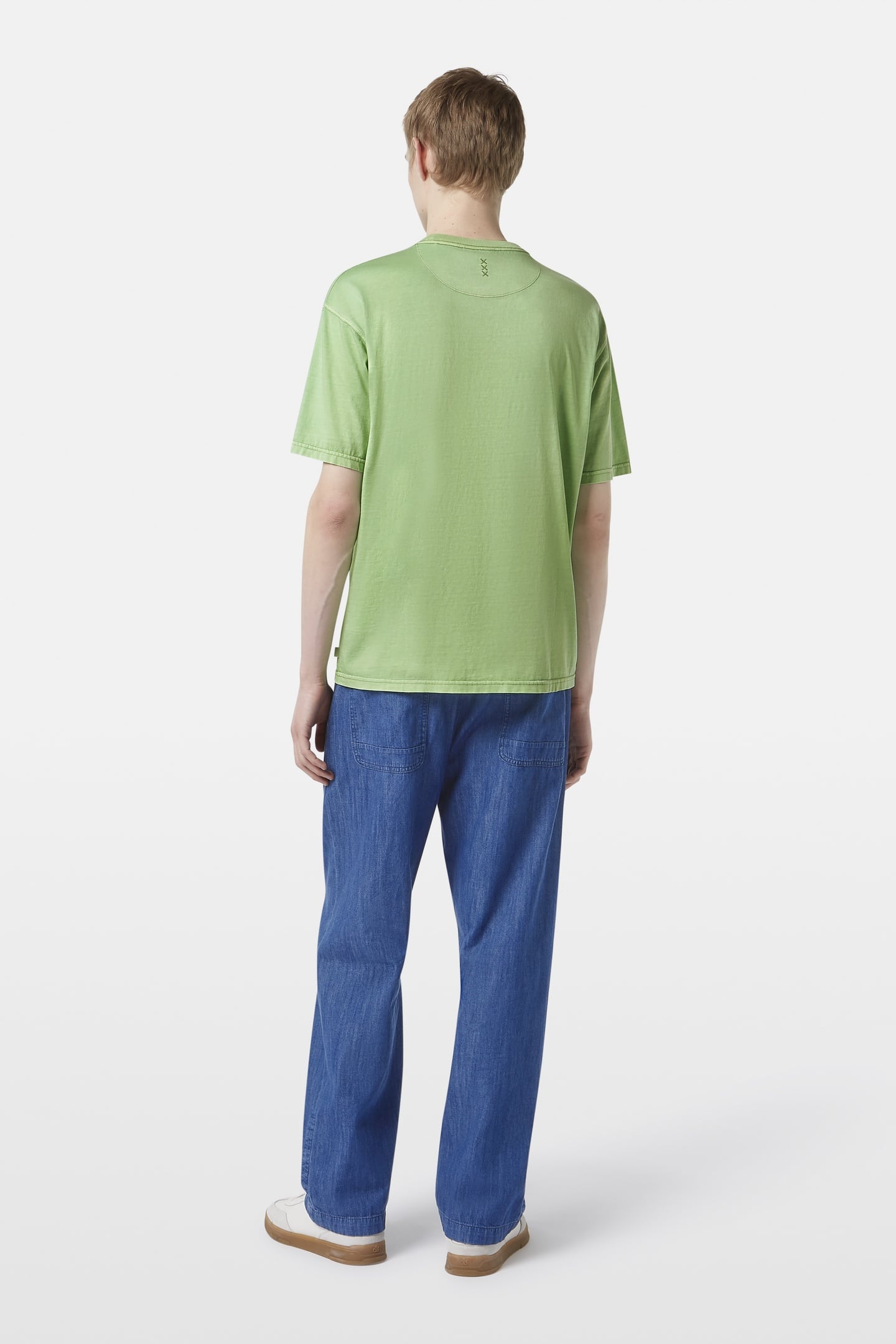 RELAXED-FIT 3 CROSSES GARMENT-DYED T-SHIRT PISTACHIO 3
