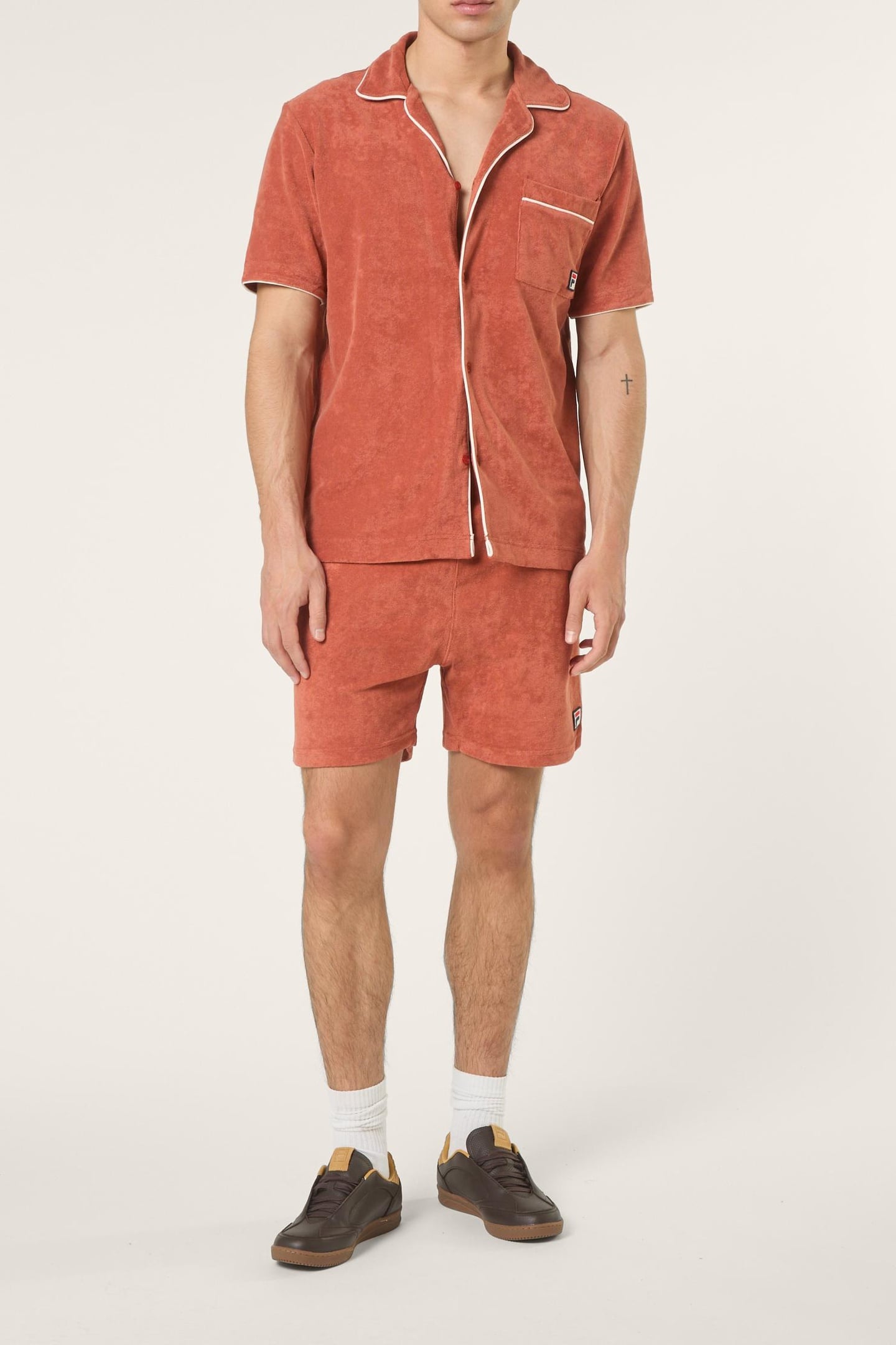 EMPOLI RELAXED TOWELLING RESORT SHIRT ETRUSCAN RED 2