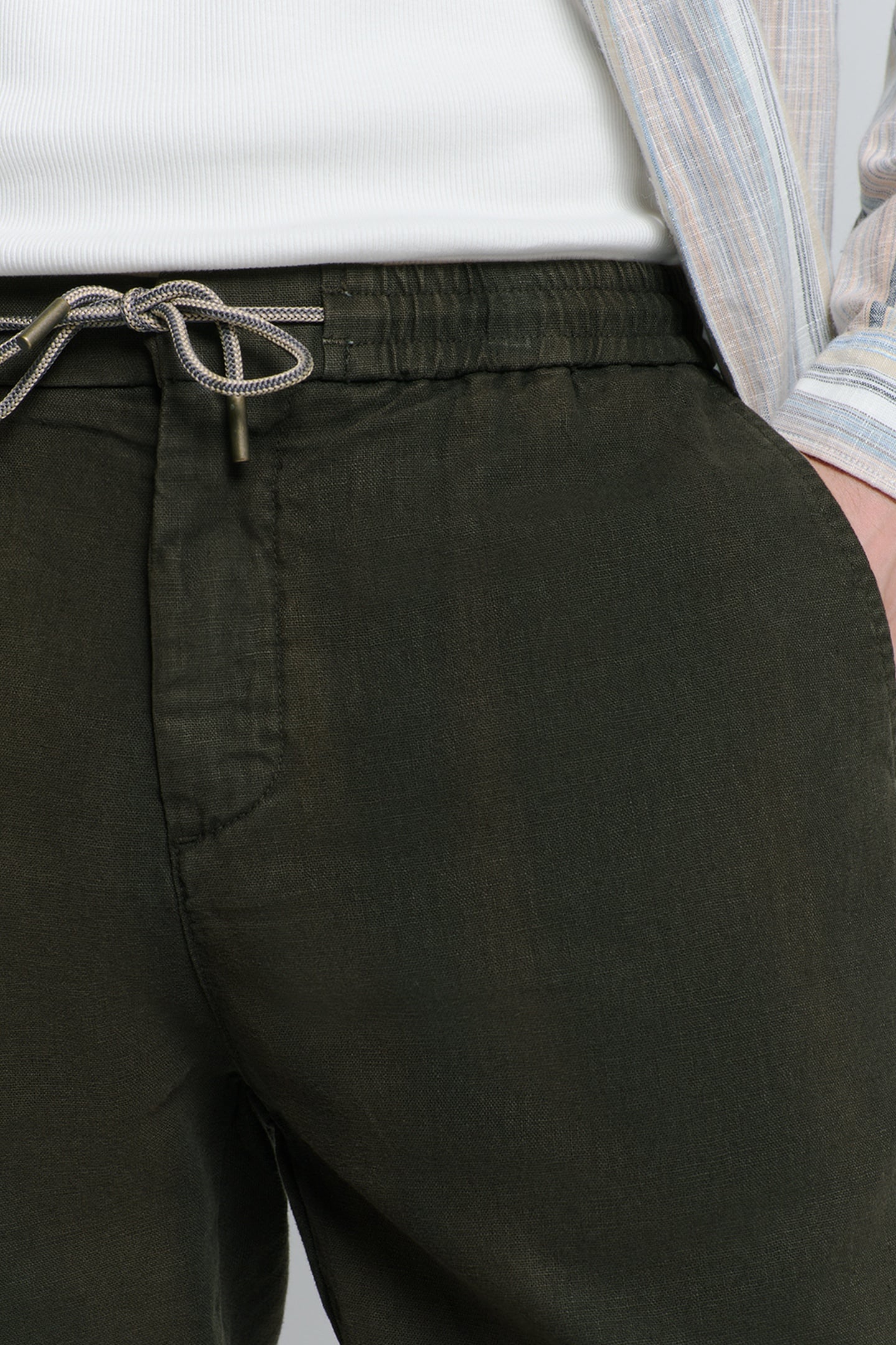 PANTS WITH LINEN GARMENT DYED MOTORBLACK 6