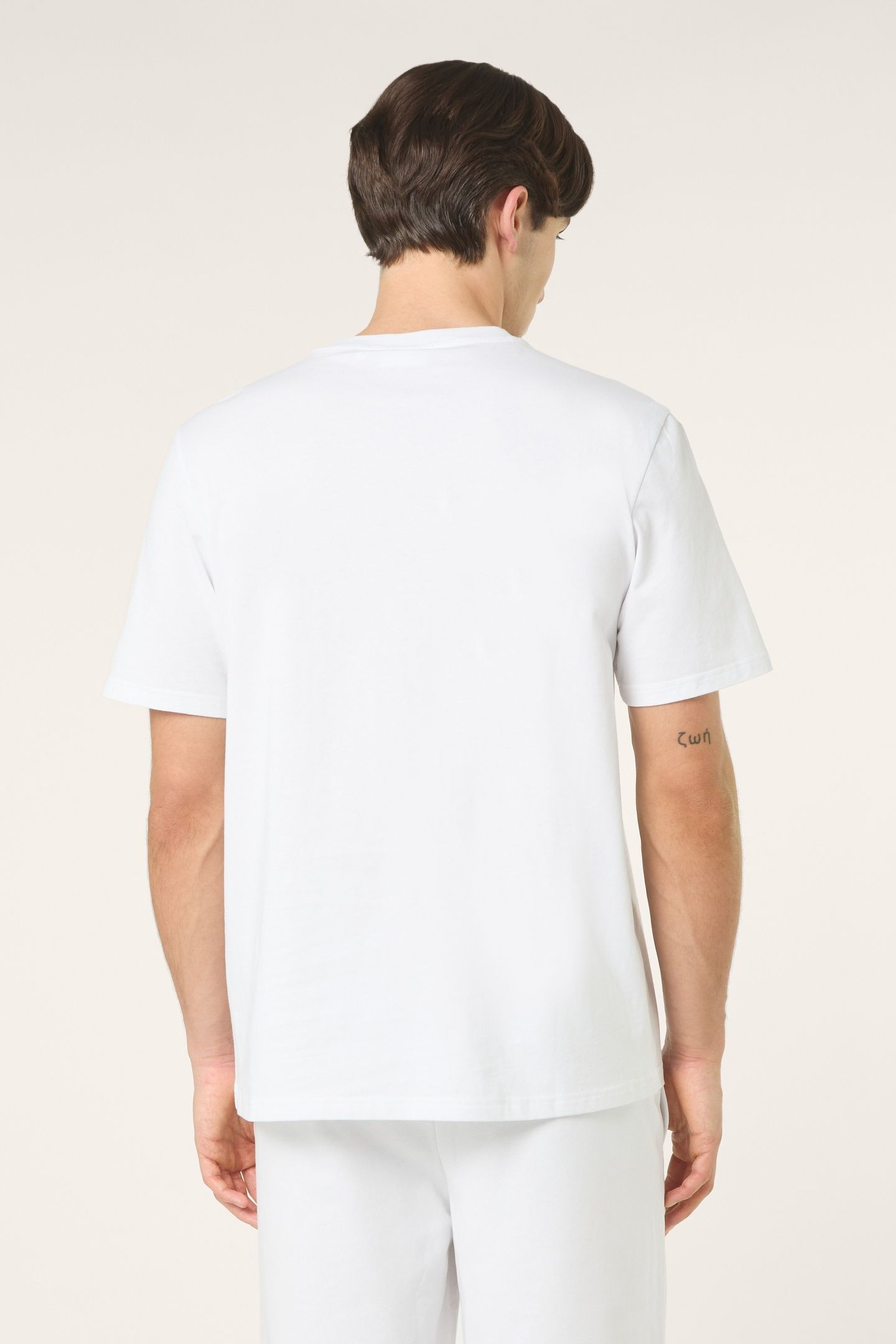 SETTIMELO RELAXED CONTRAST PIPING T-SHIRT BRIGHT WHITE 3