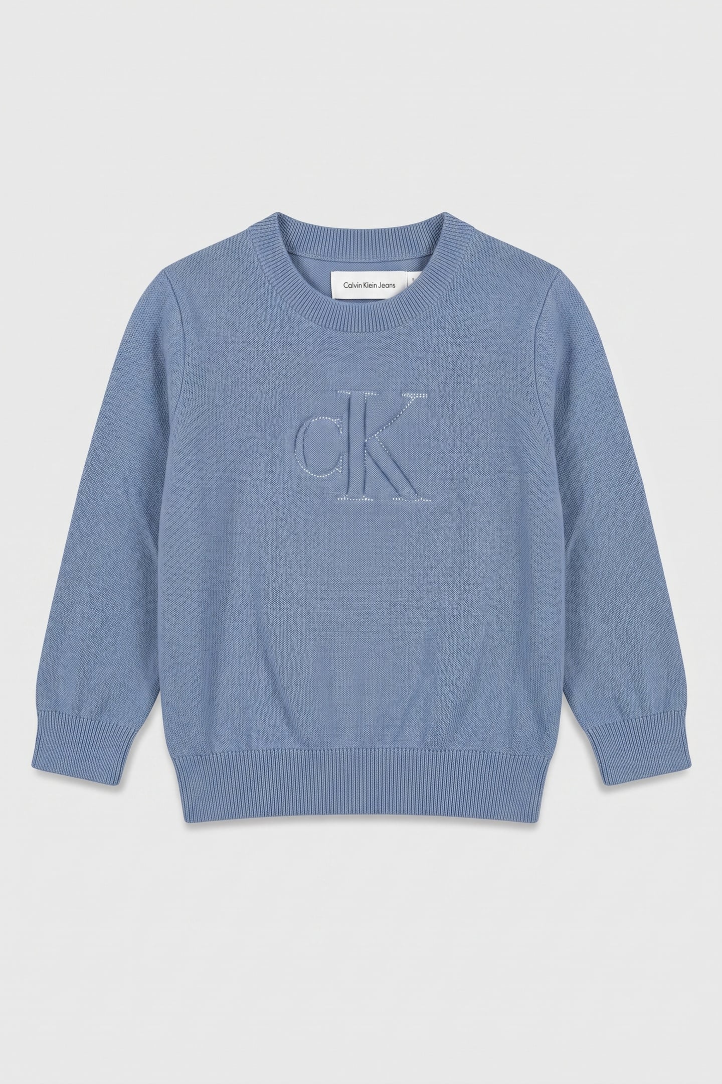 BOYS QUILTED MONOGRAM SWEATER SATIN BLUE 1