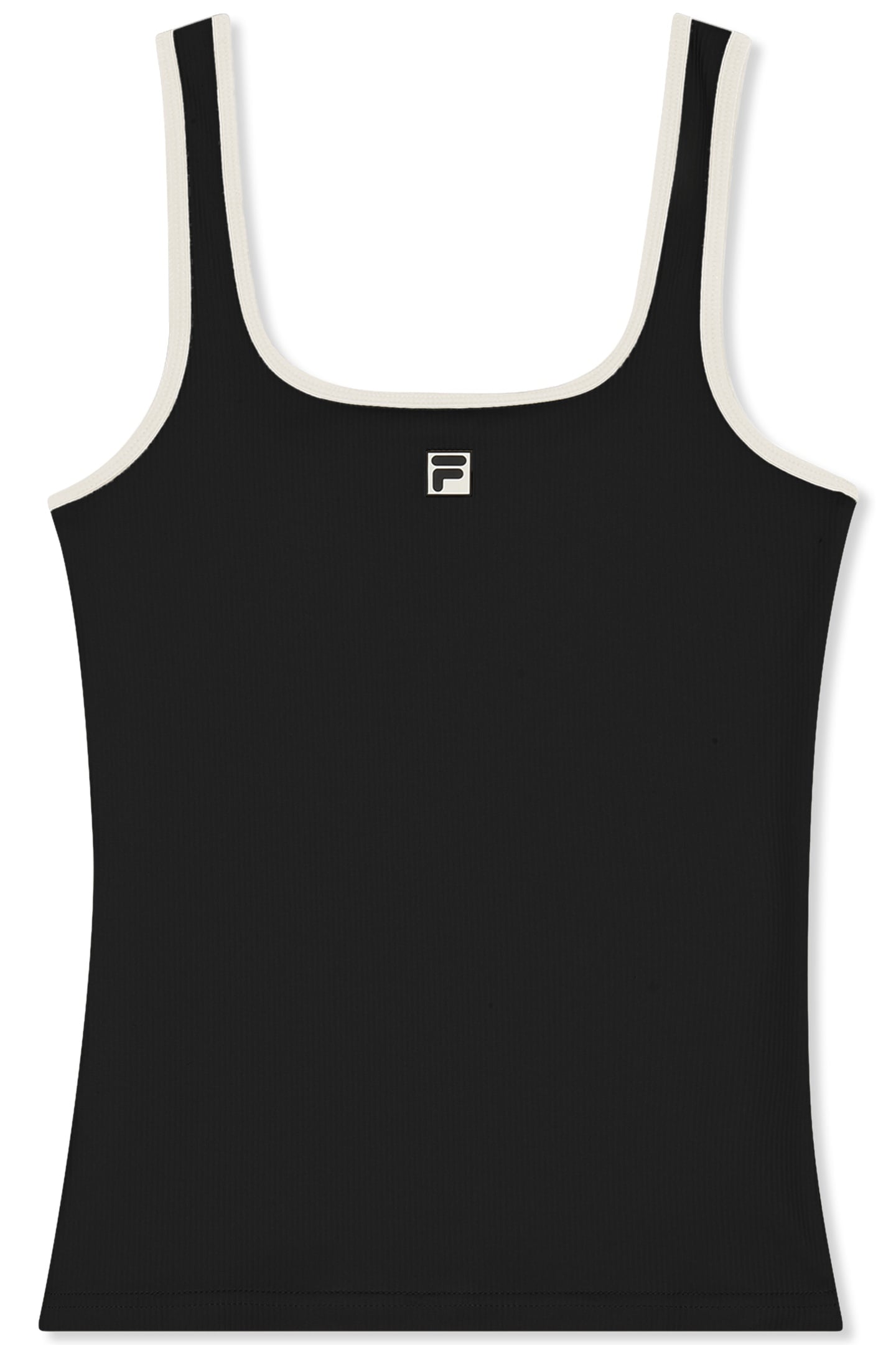 MAIANO SLIM LOGO RIB TANK TOP BLACK 5