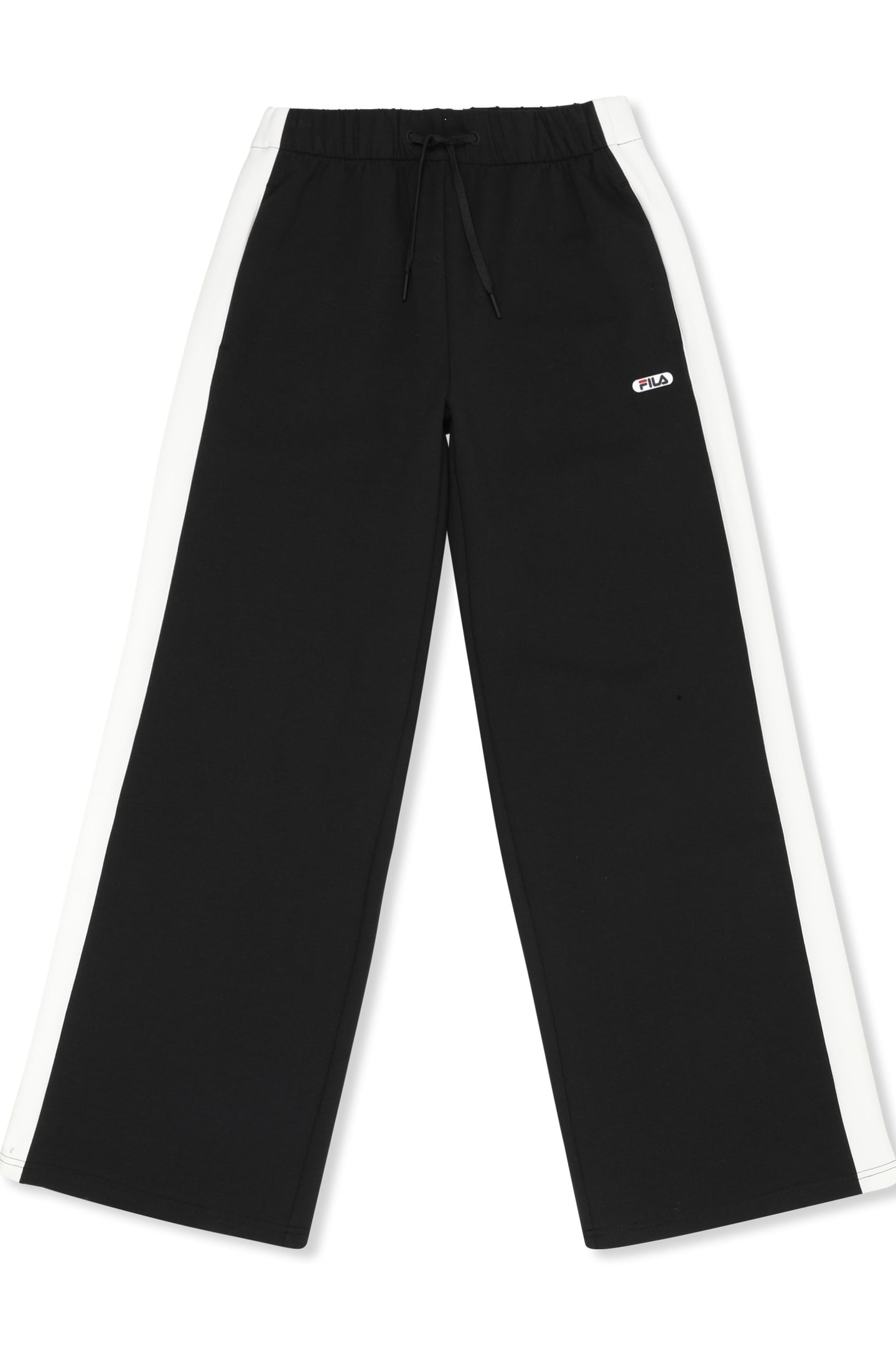 LECORE WIDE CONTRAST PANEL SCUBA TRACK PANTS BLACK-EGRET 5