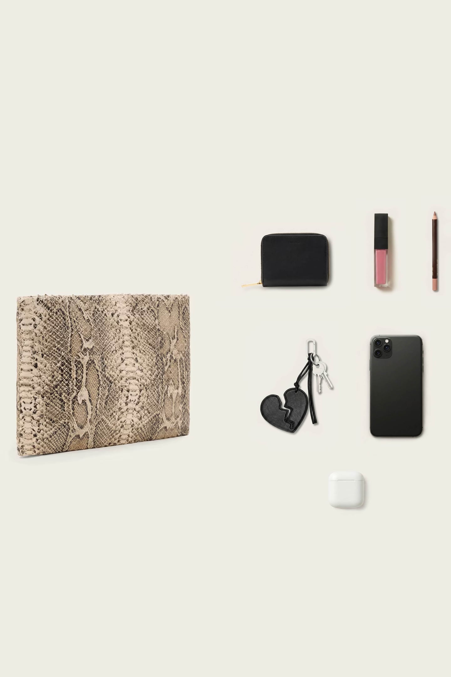 BETTINA SNAKE CLUTCH DESERT WHITE 7