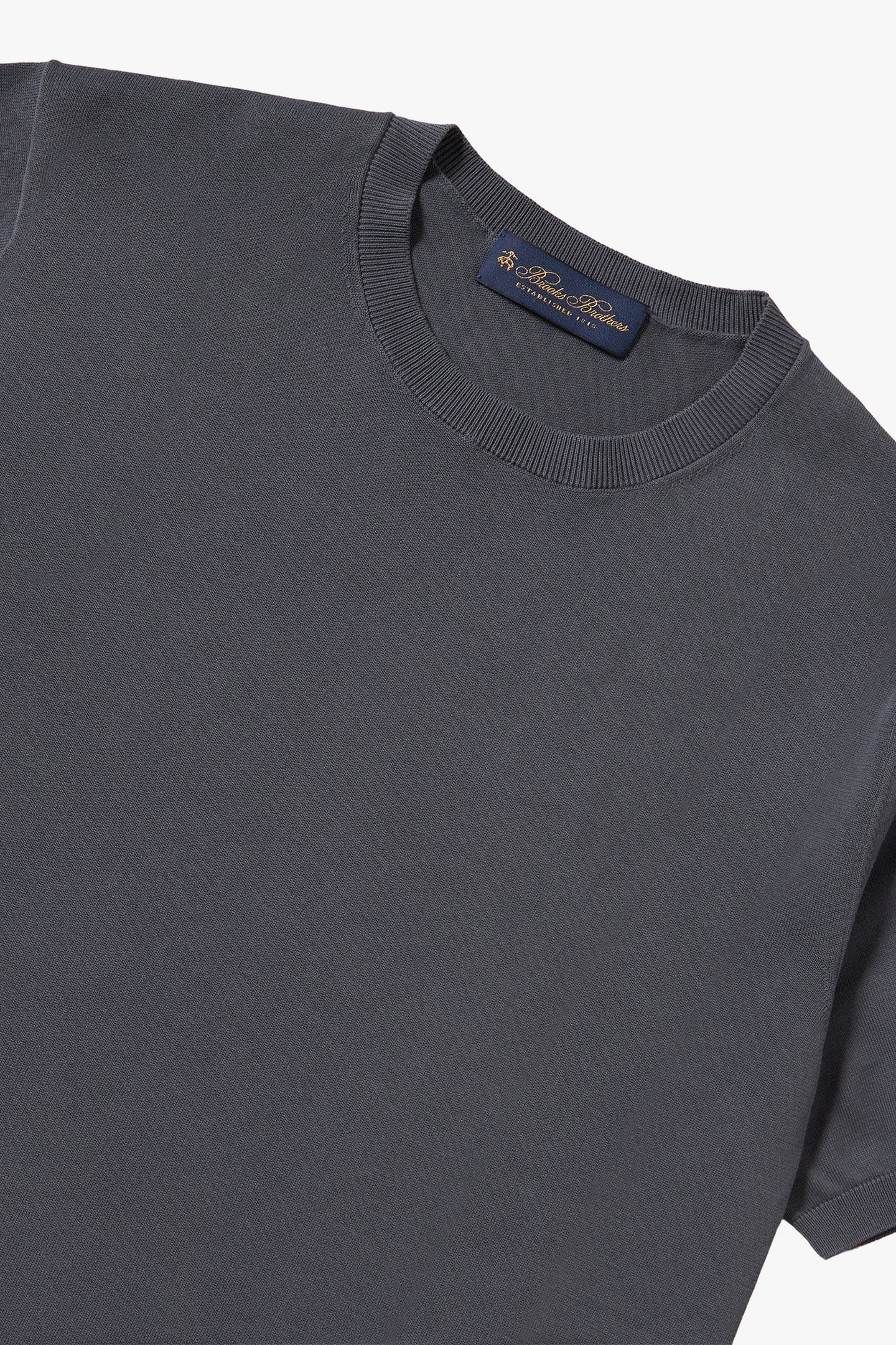 DARK GREY MAKO COTTON SHORT SLEEVE SWEATER DARK GREY 5