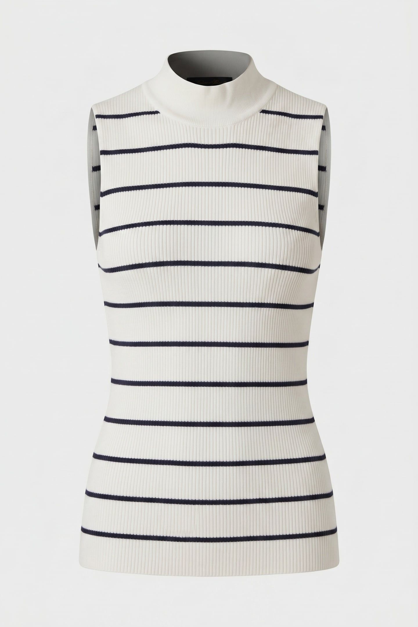 HIGH NECK RIBBED TOP WHITE 4