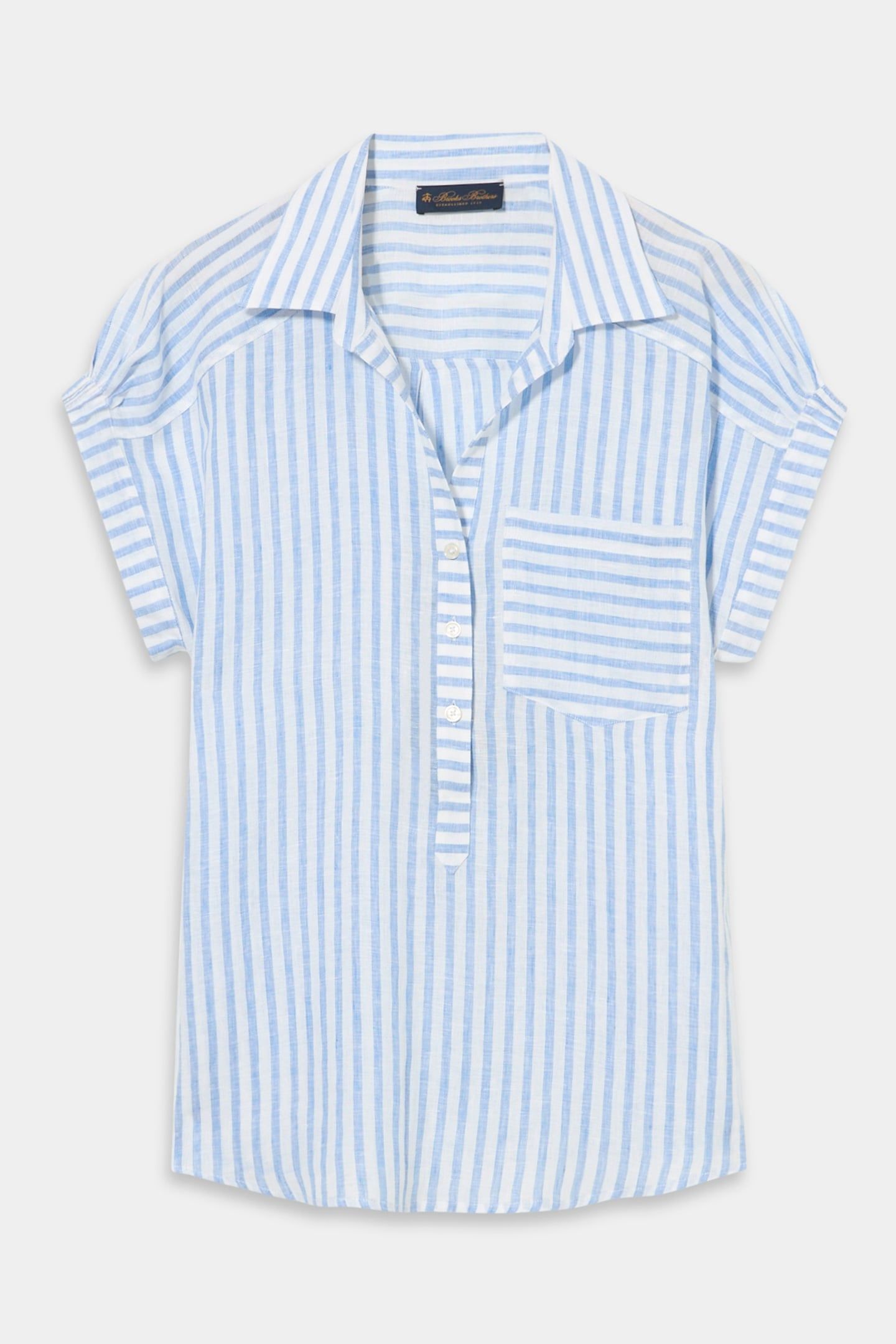 REGULAR FIT PRINTED LINEN BLOUSE LIGHT BLUE 3