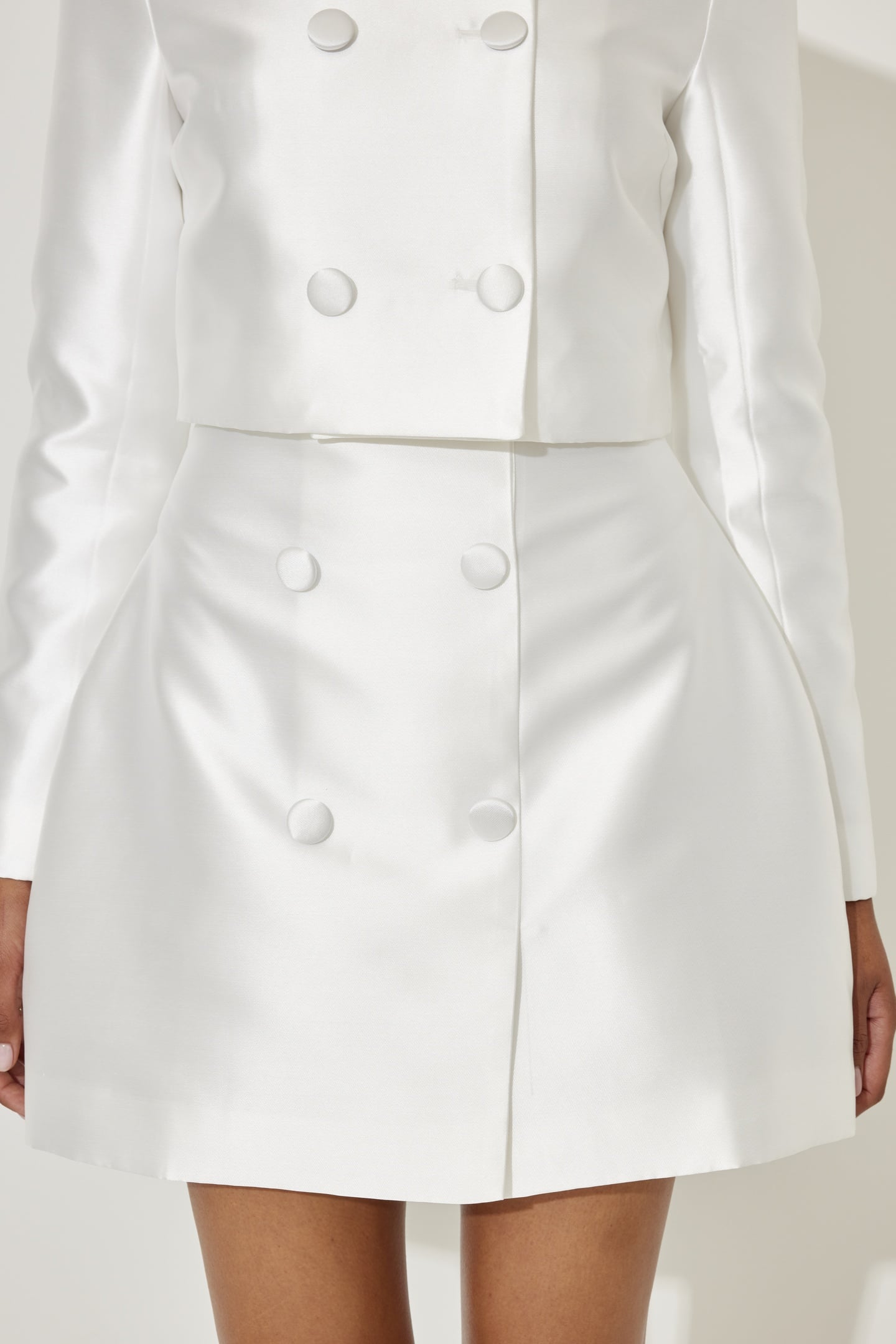 SATIN MINI SKIRT WHITE 4