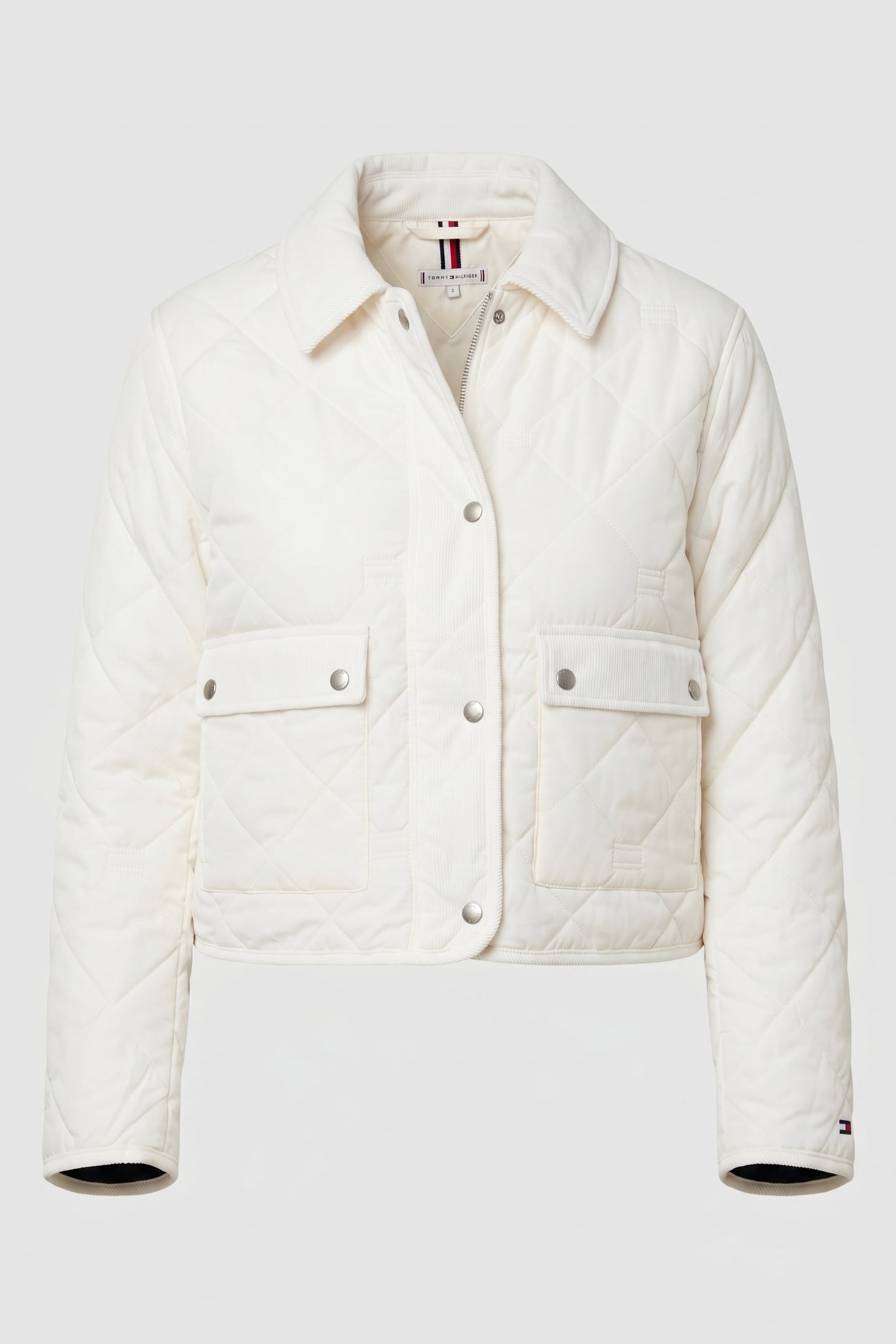 PADDED FLAG QUILTED JACKET IVORY SILK 3