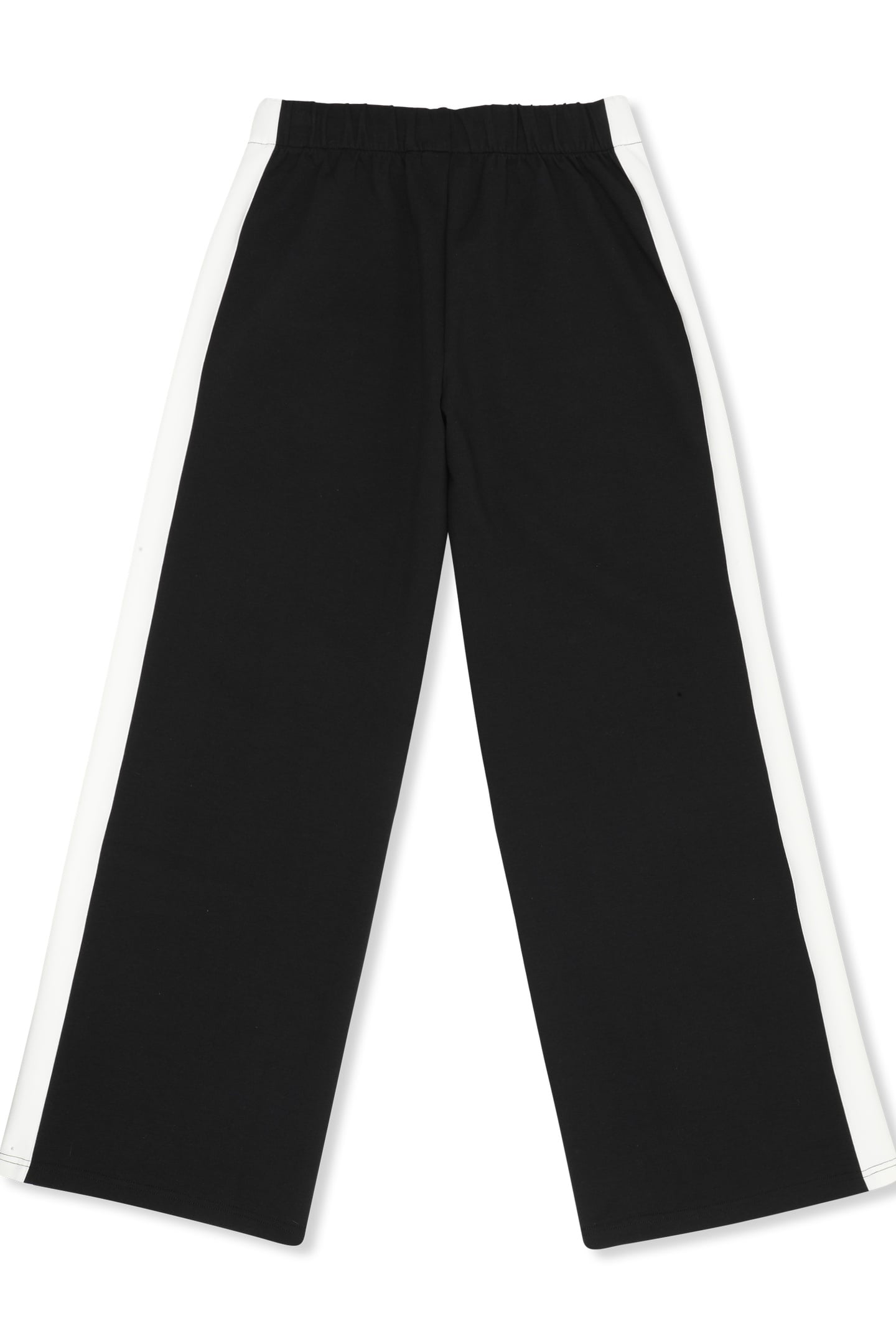 LECORE WIDE CONTRAST PANEL SCUBA TRACK PANTS BLACK-EGRET 4