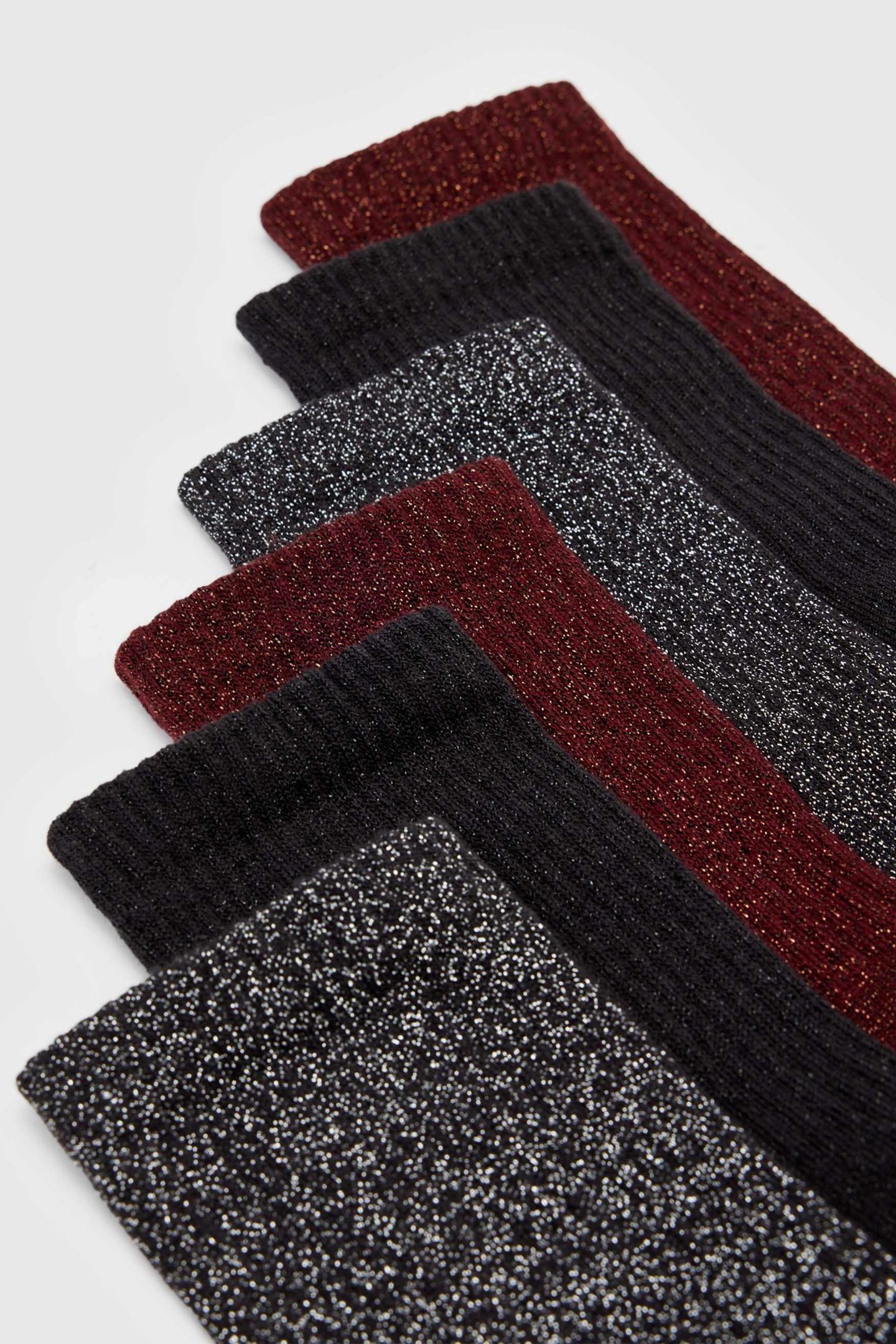 METALLIC SOCKS 3PK BLACK/MULTI 1