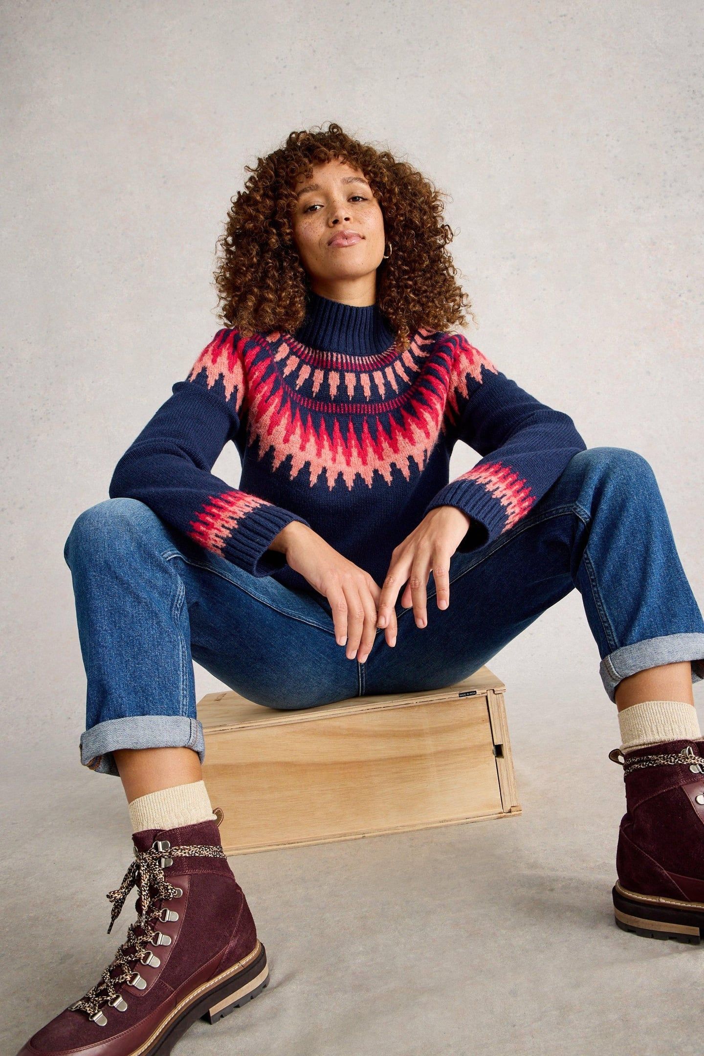 FIONA FAIRISLE JUMPER NAVY MULTI 5