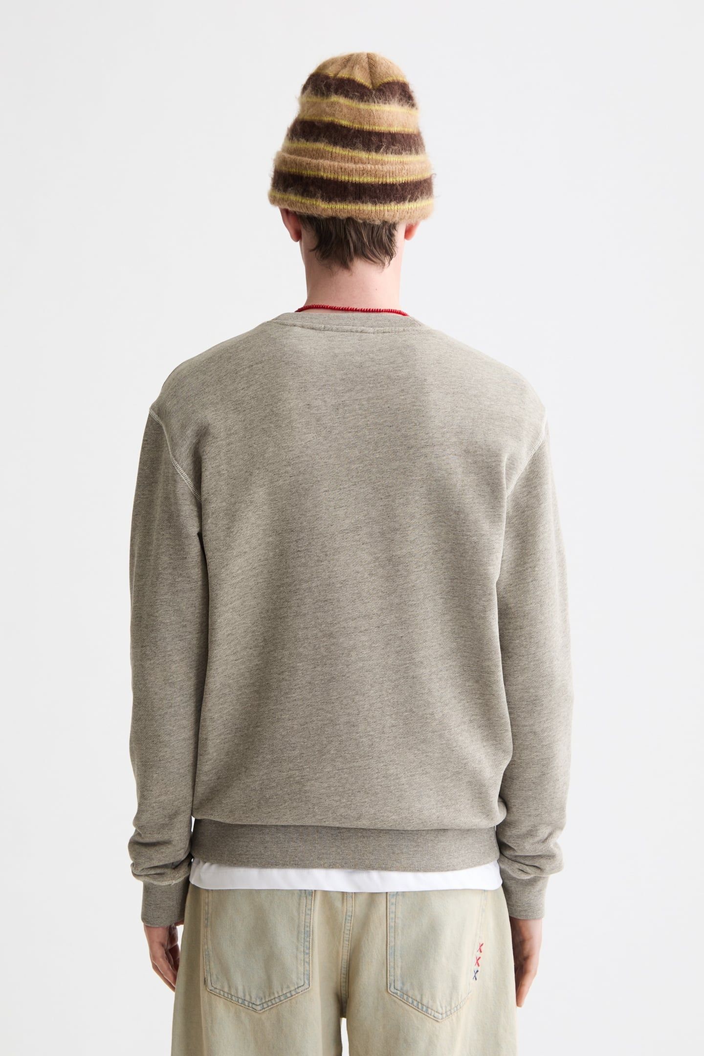 DENIM WASHED ARTWORK SWEATSHIRT GREY MELANGE 3