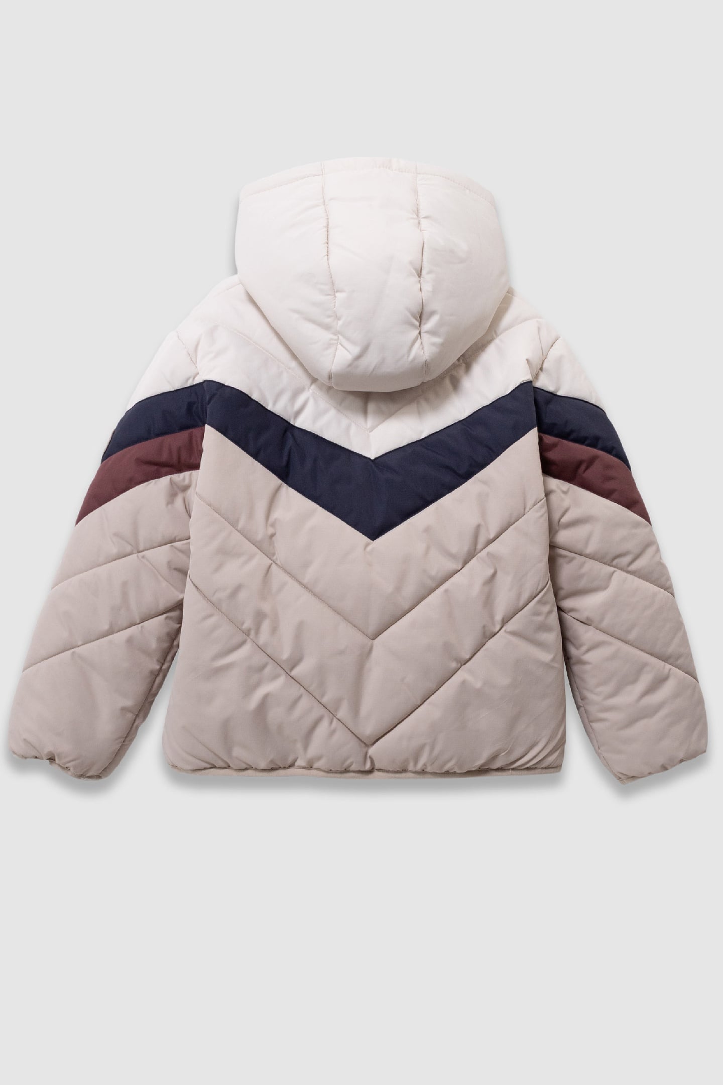BEIGE PADDED JACKET IN TWO-TONE STRIPES 3