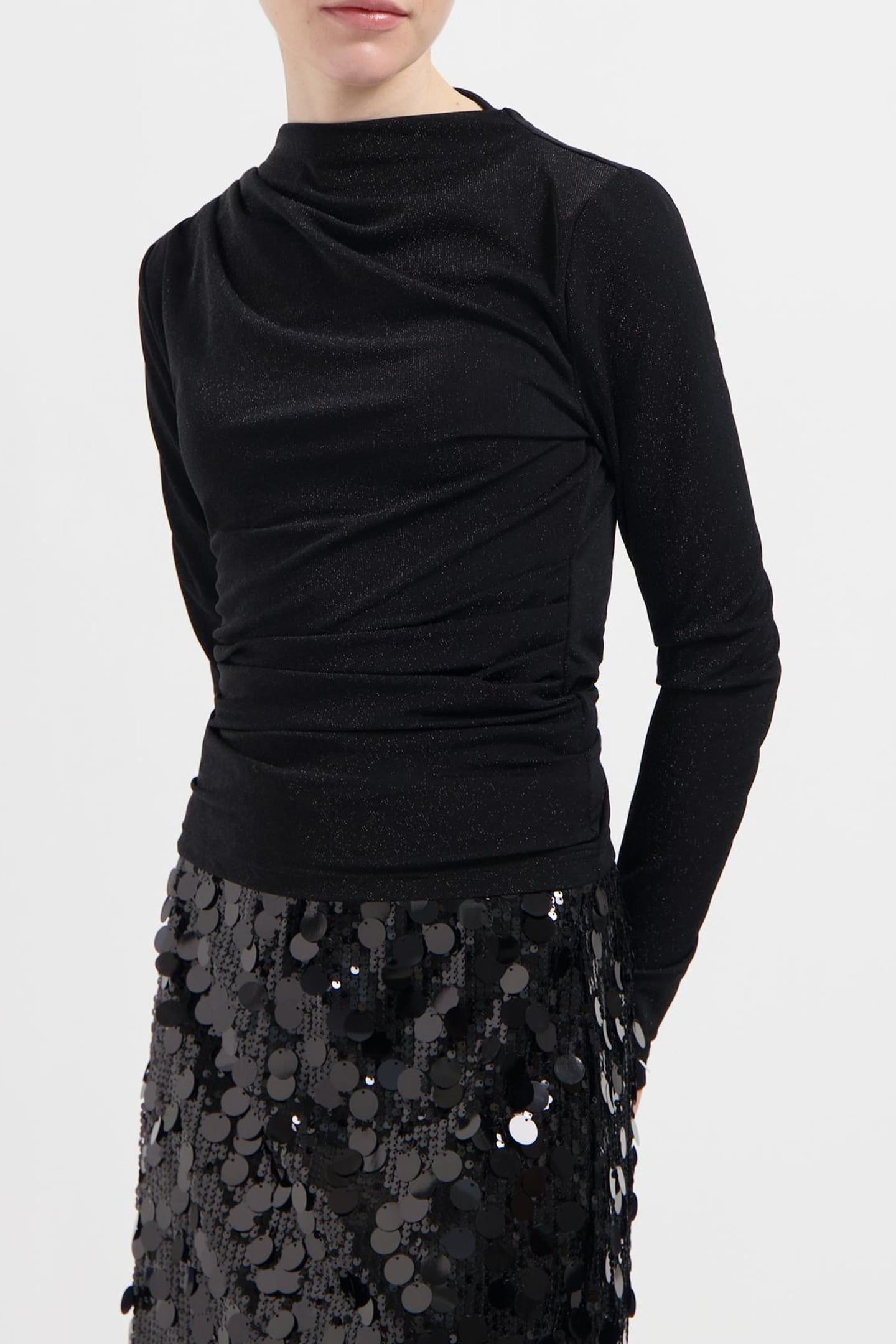 NOUS SOMMES LABELS – EDIE LS GLITTER TOP BLACK 2