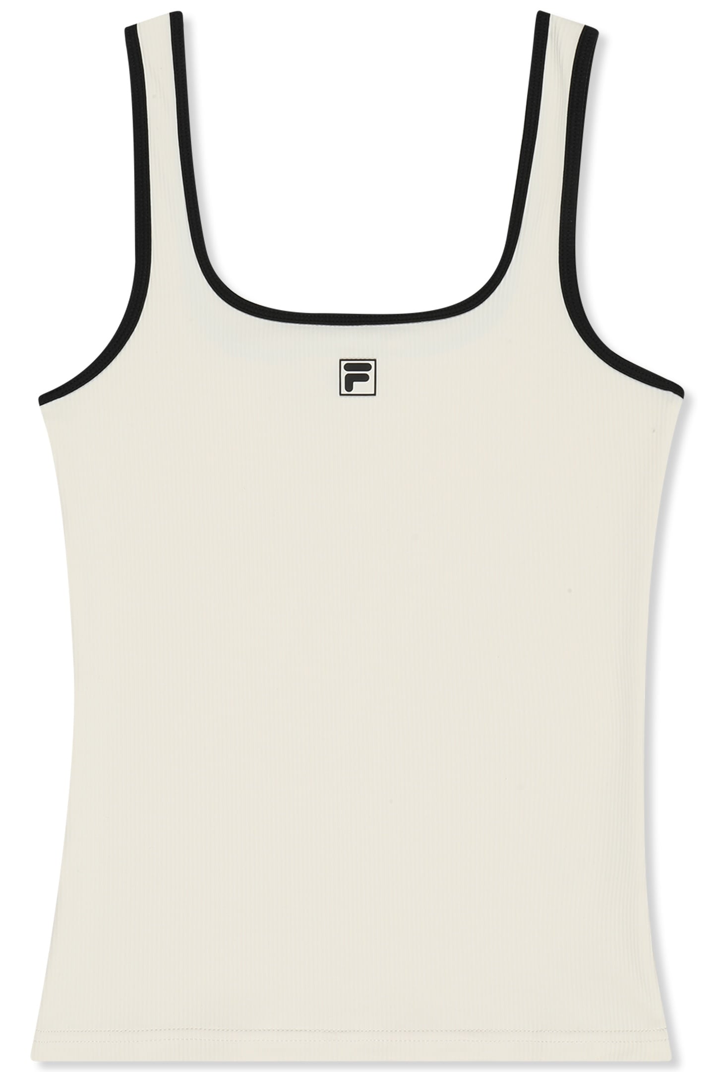 MAIANO SLIM LOGO RIB TANK TOP EGRET 5