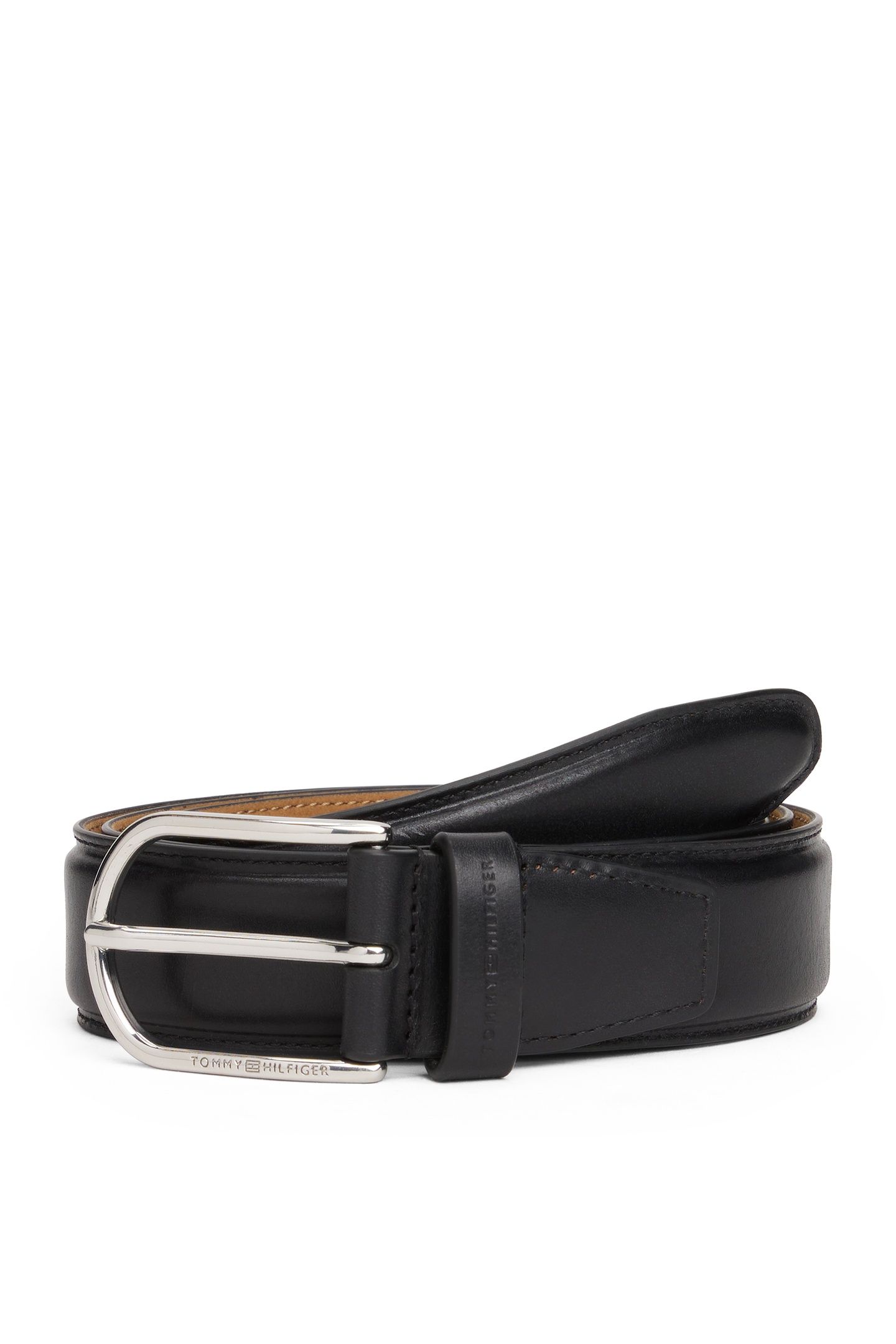 BUSINESSENTIAL SOLID LEATHER 3.5 BELT BLACK 1