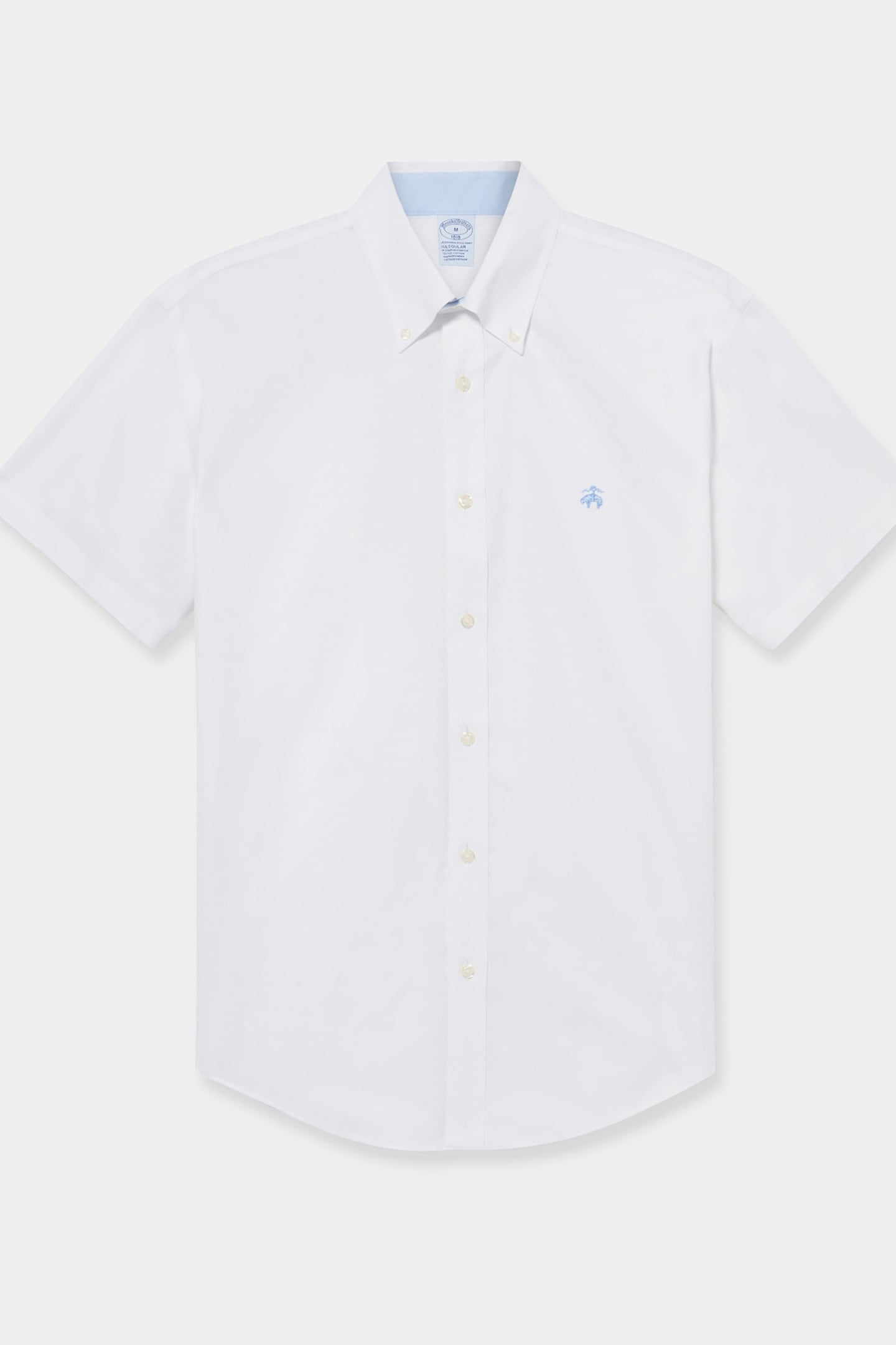 NON-IRON OXFORD STRETCH SOLIDS REGULAR OPEN WHITE 3