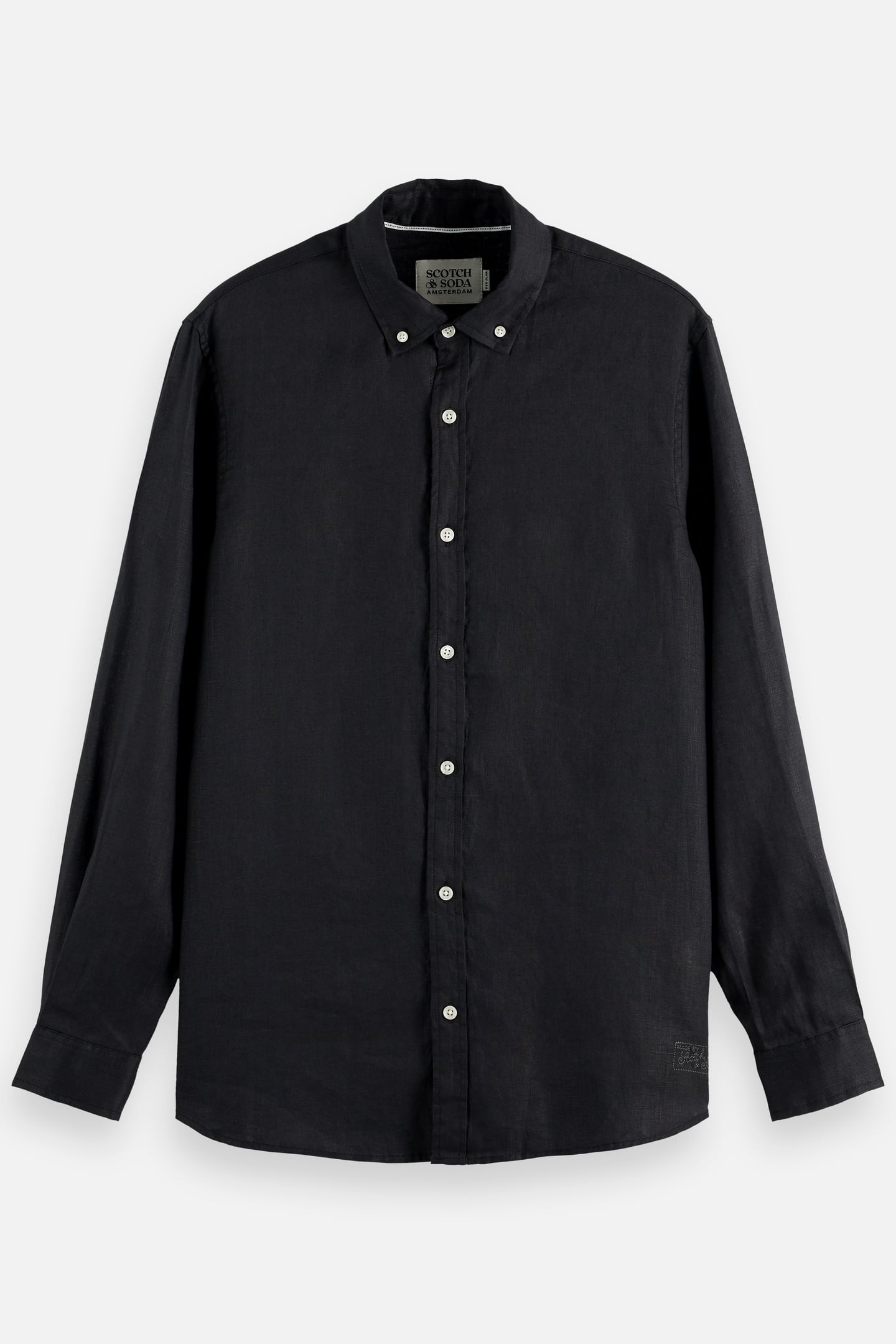 NOS LINEN REGULAR-FIT SHIRT BLACK 4