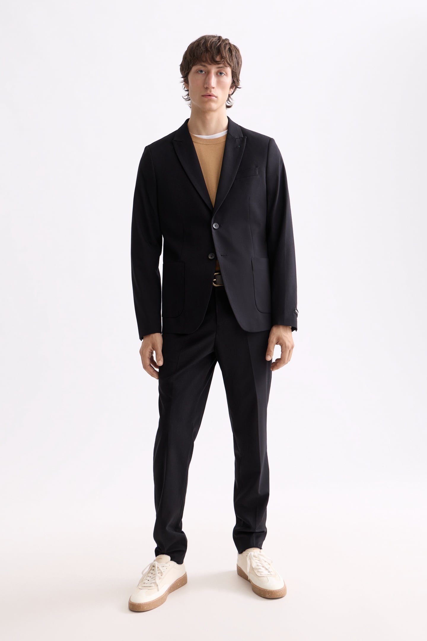CORE - UNCONSTRUCTED PEAK LAPEL COOL-WOOL BLAZER BLACK 1