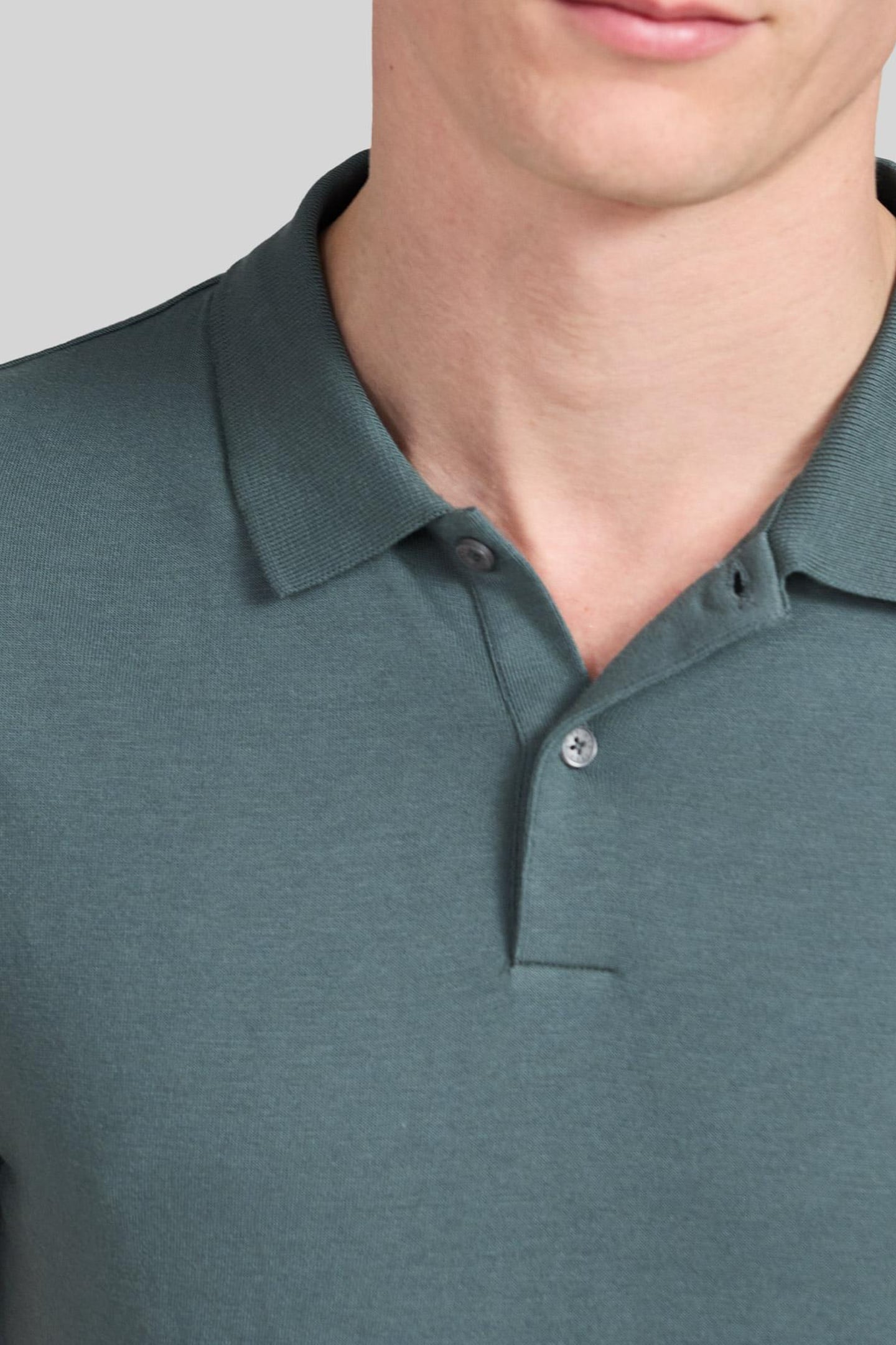 BLUISH GREEN COTTON MODAL BLEND POLO SHIRT 7