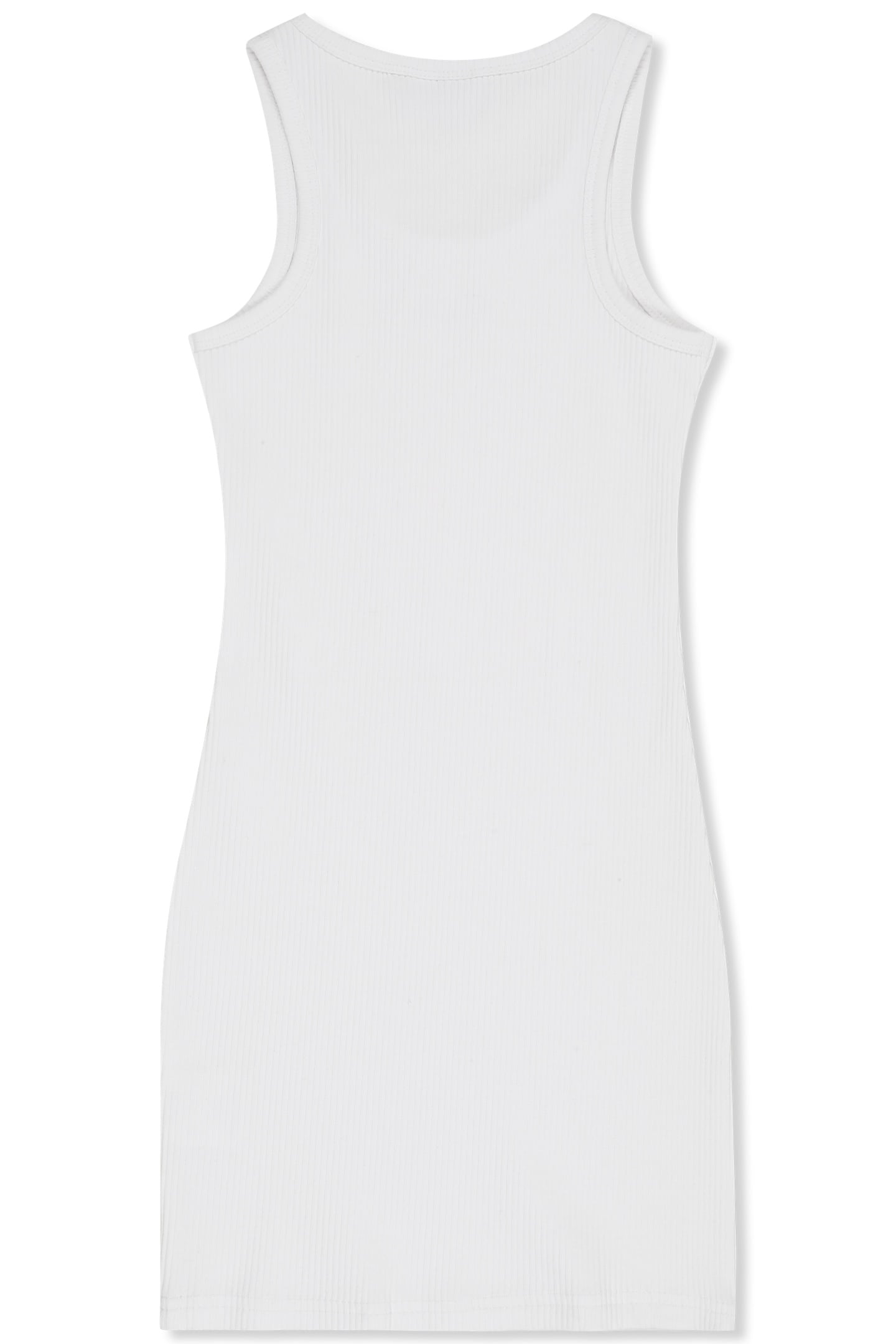 FORCONE SLEEVELESS LOGO RIB DRESS BRIGHT WHITE 2