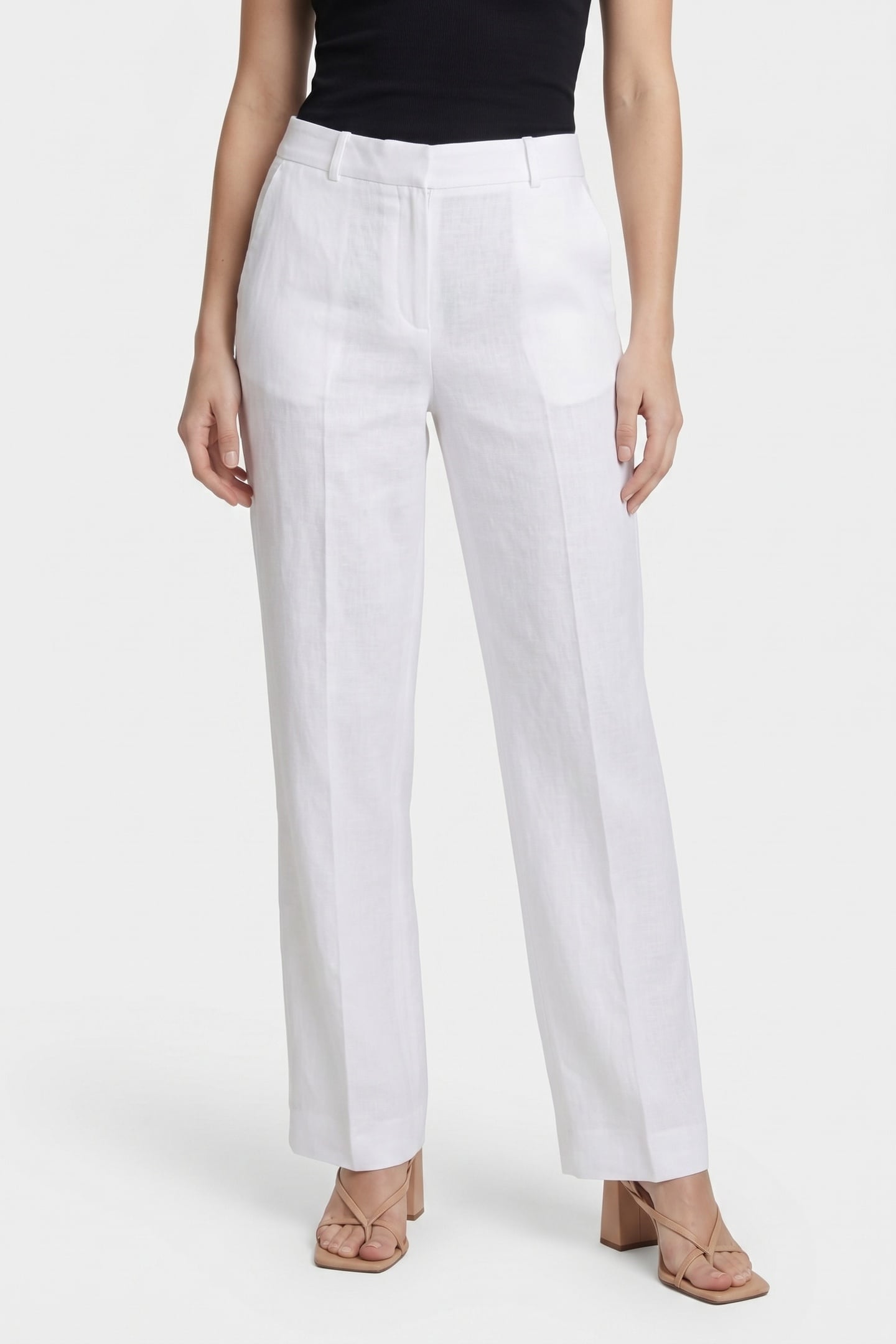 FRONT TROUSERS LINEN WHITE 1