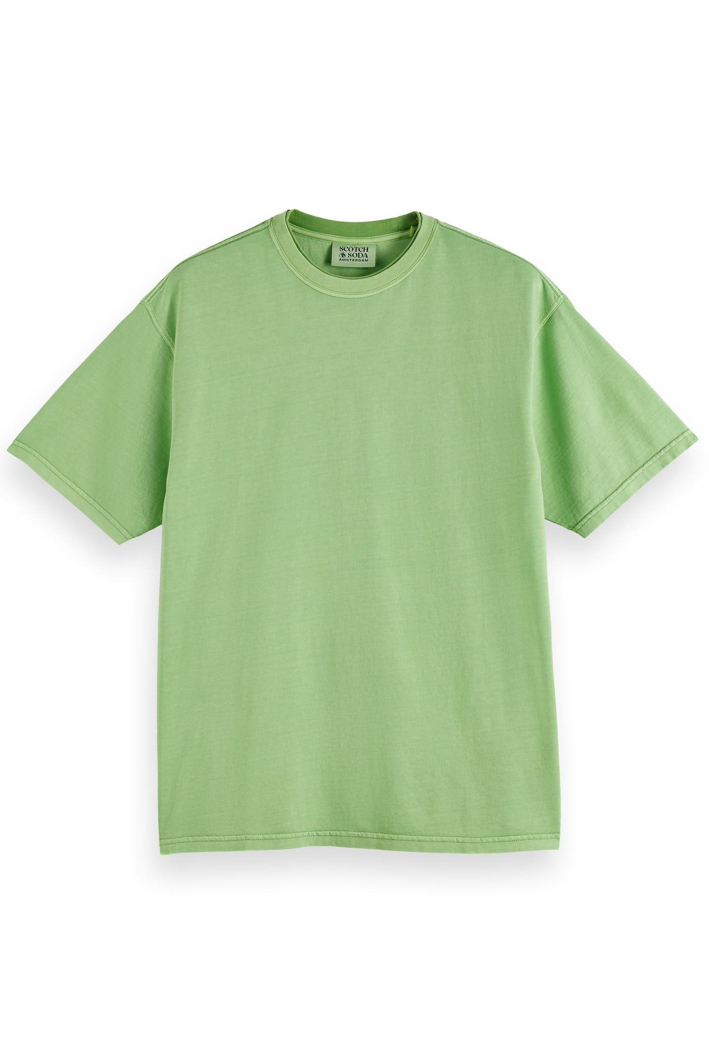 RELAXED-FIT 3 CROSSES GARMENT-DYED T-SHIRT PISTACHIO 4