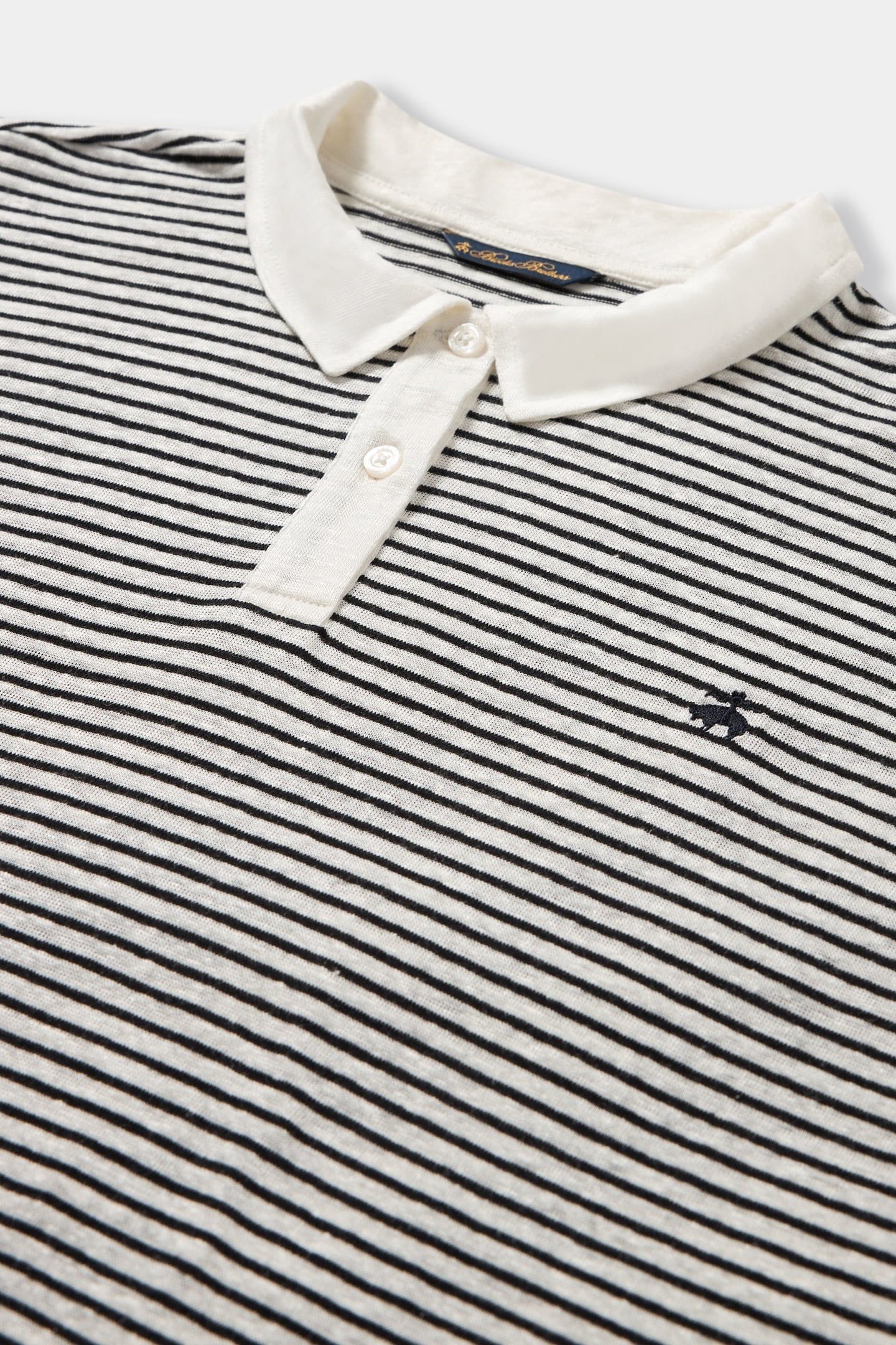 STRIPED LINEN-COTTON JERSEY POLO WITH LOGO WHITE 4