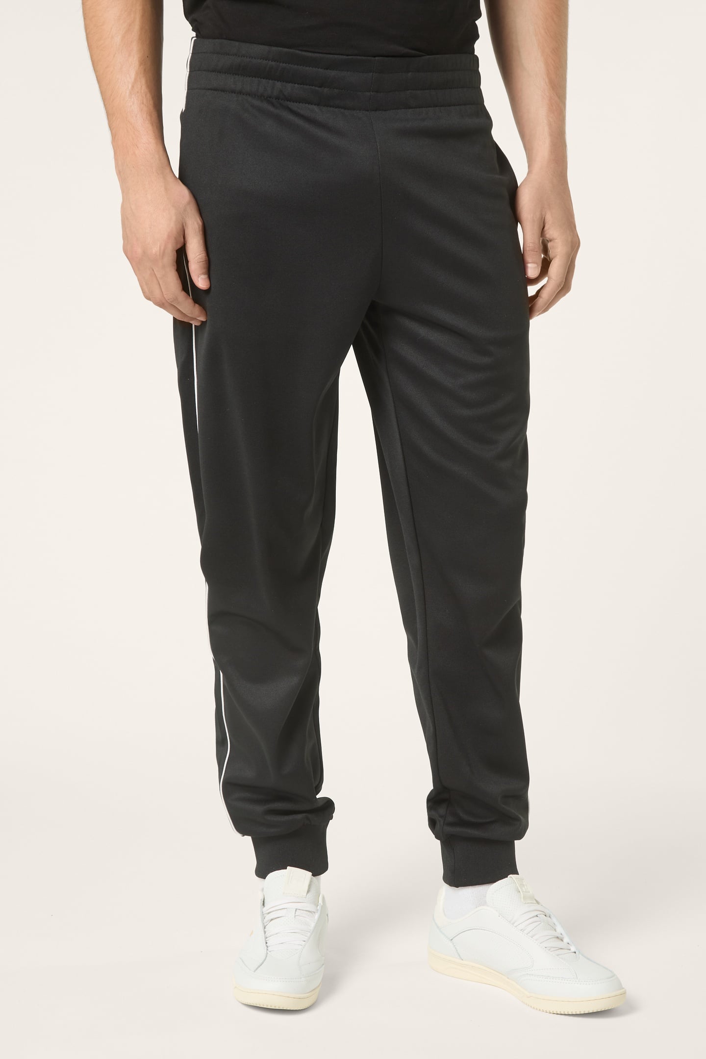 SAGANO REGULAR TRACK PANTS BLACK-BRIGHT WHITE 1