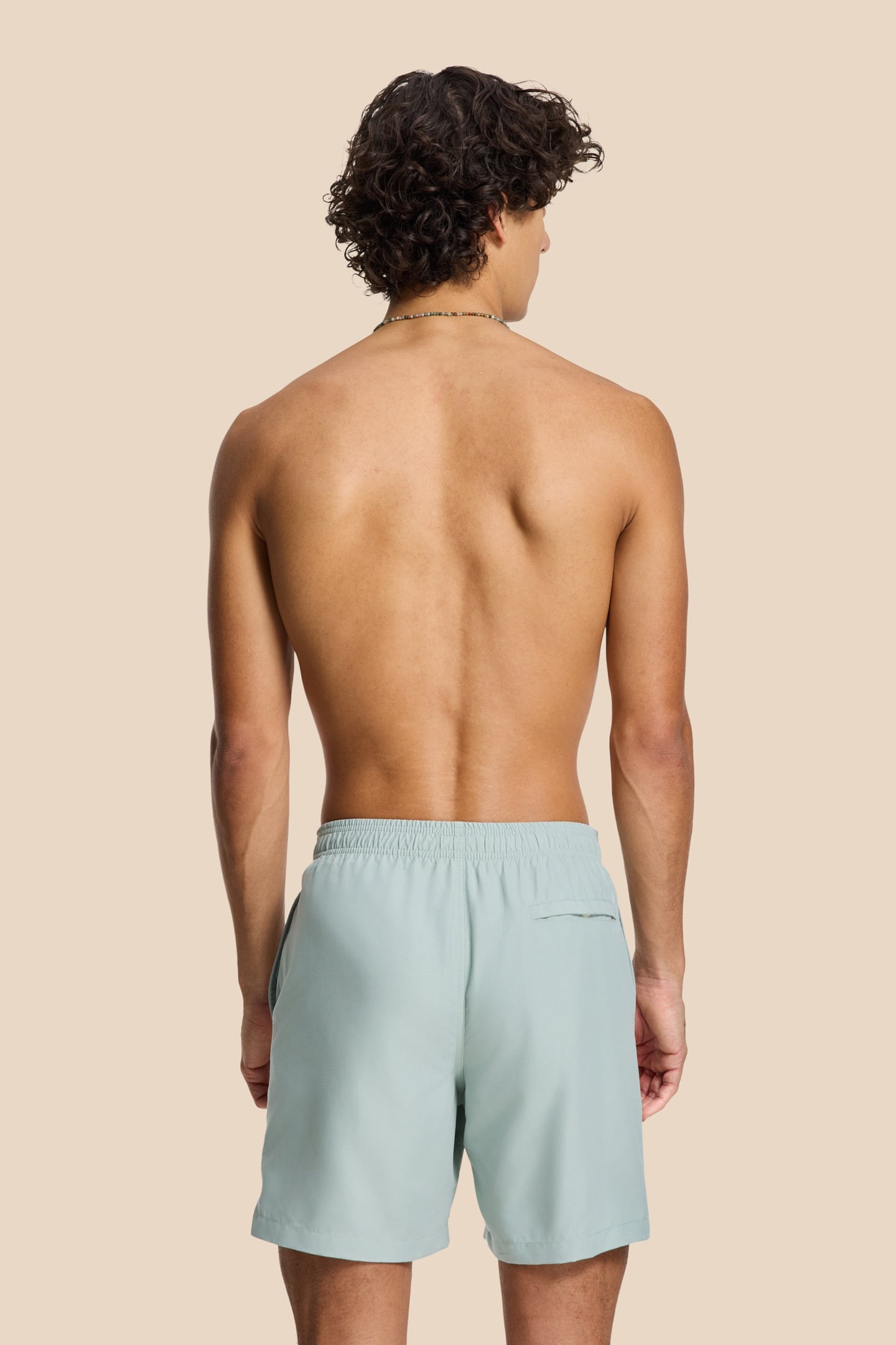 MEN MIKE SWIM SHORTS 7 INCH SOLID GREEN SEAFOAM 5