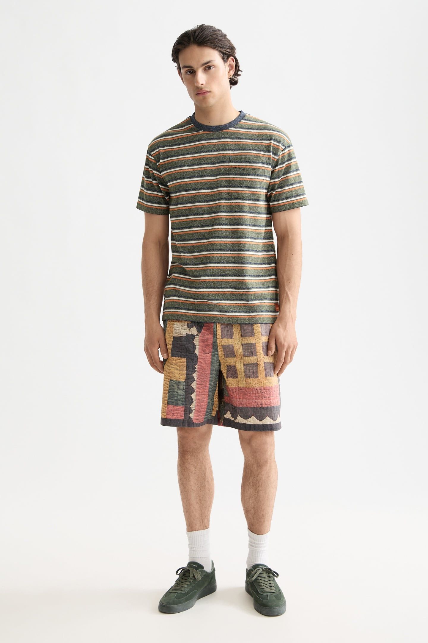 PRINTED PATCHWORK COTTON-POPLIN LOOSE FIT BERMUDA MOUNTAINS 3