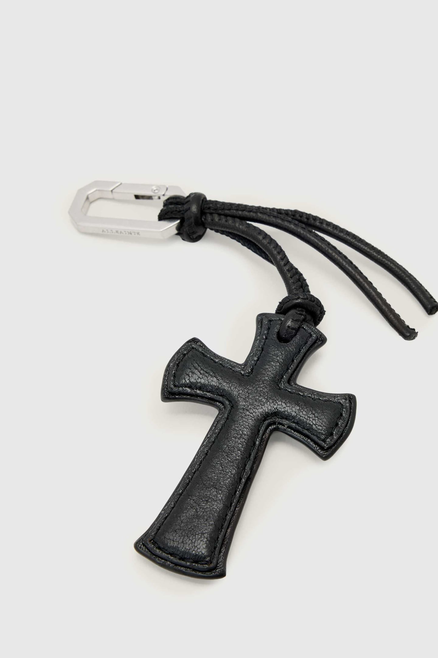 LTHR G CROSS KEYRING BLACK 1