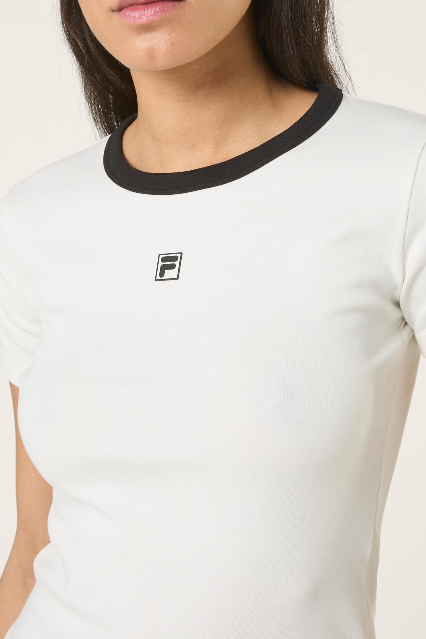 MONTEBENI SLIM LOGO RIB T-SHIRT EGRET 5