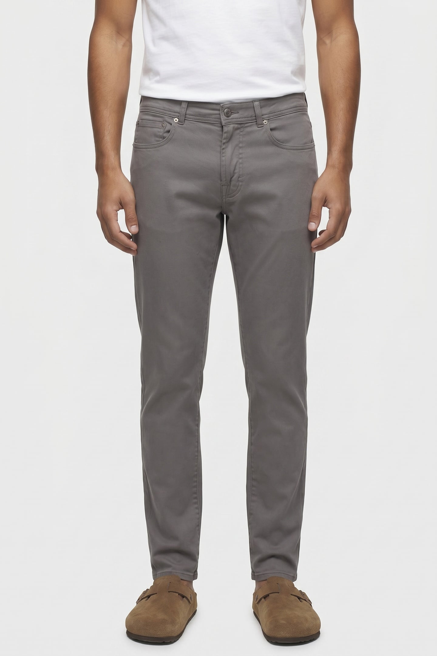 5 POCKETS REGULAR COTTON MEDIUM GREY 1