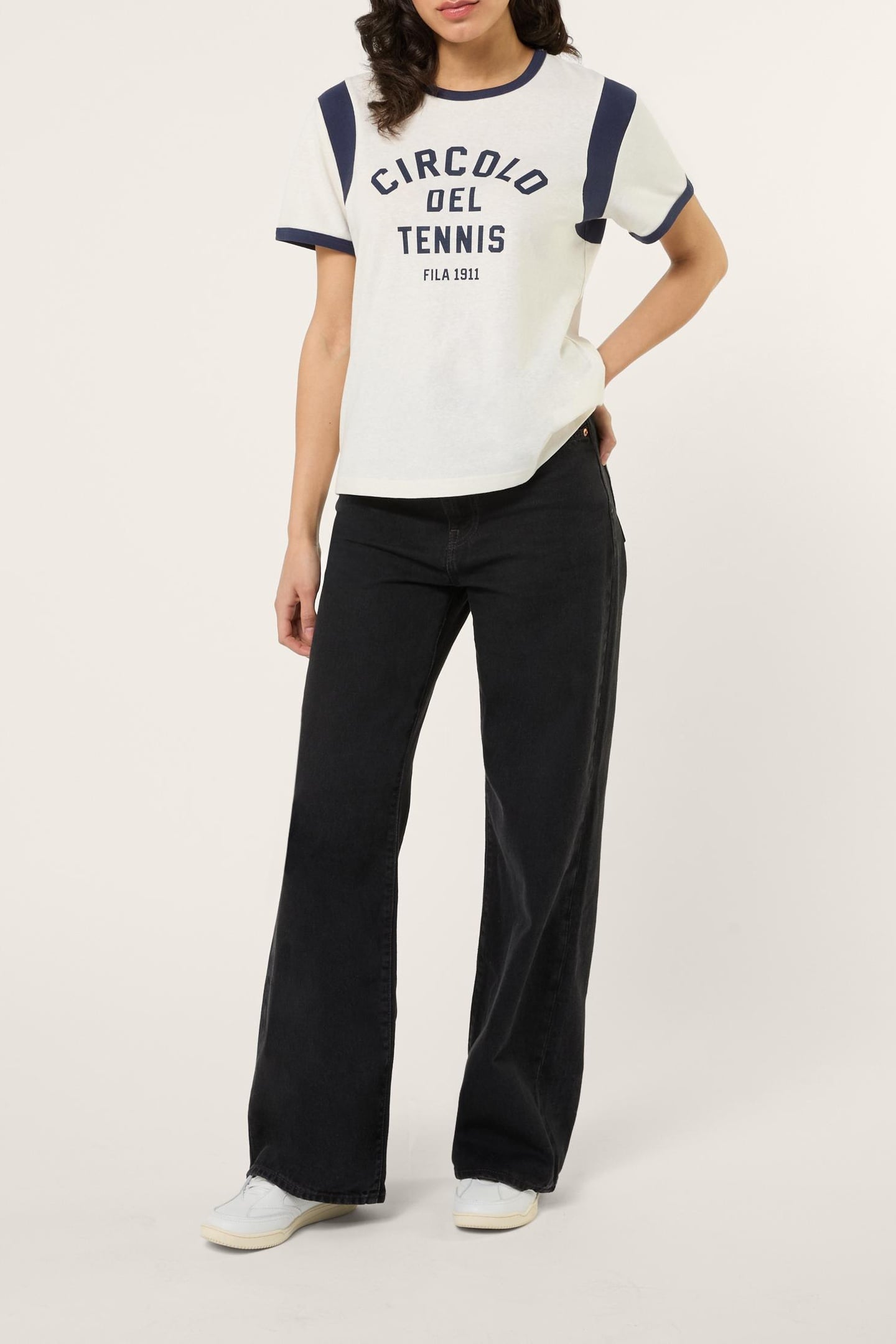 MONTALTO RELAXED GRAPHIC RINGER T-SHIRT EGRET-BLACK IRIS 2