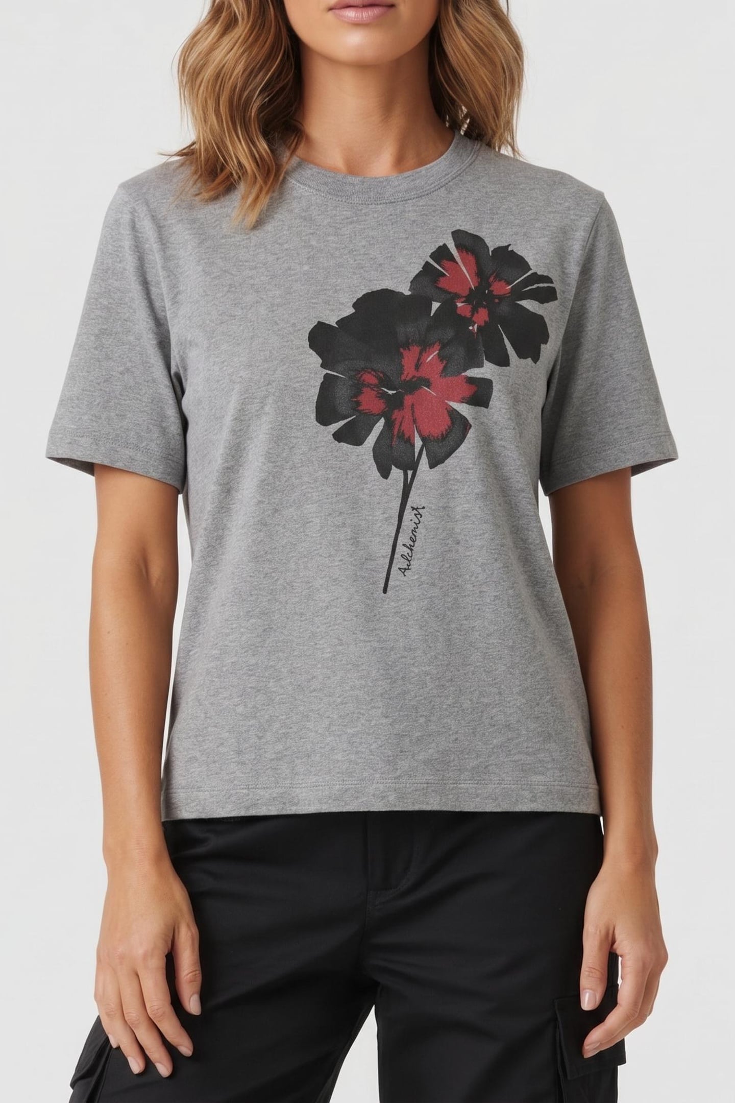 MILA TEE GREY MELANGE 2