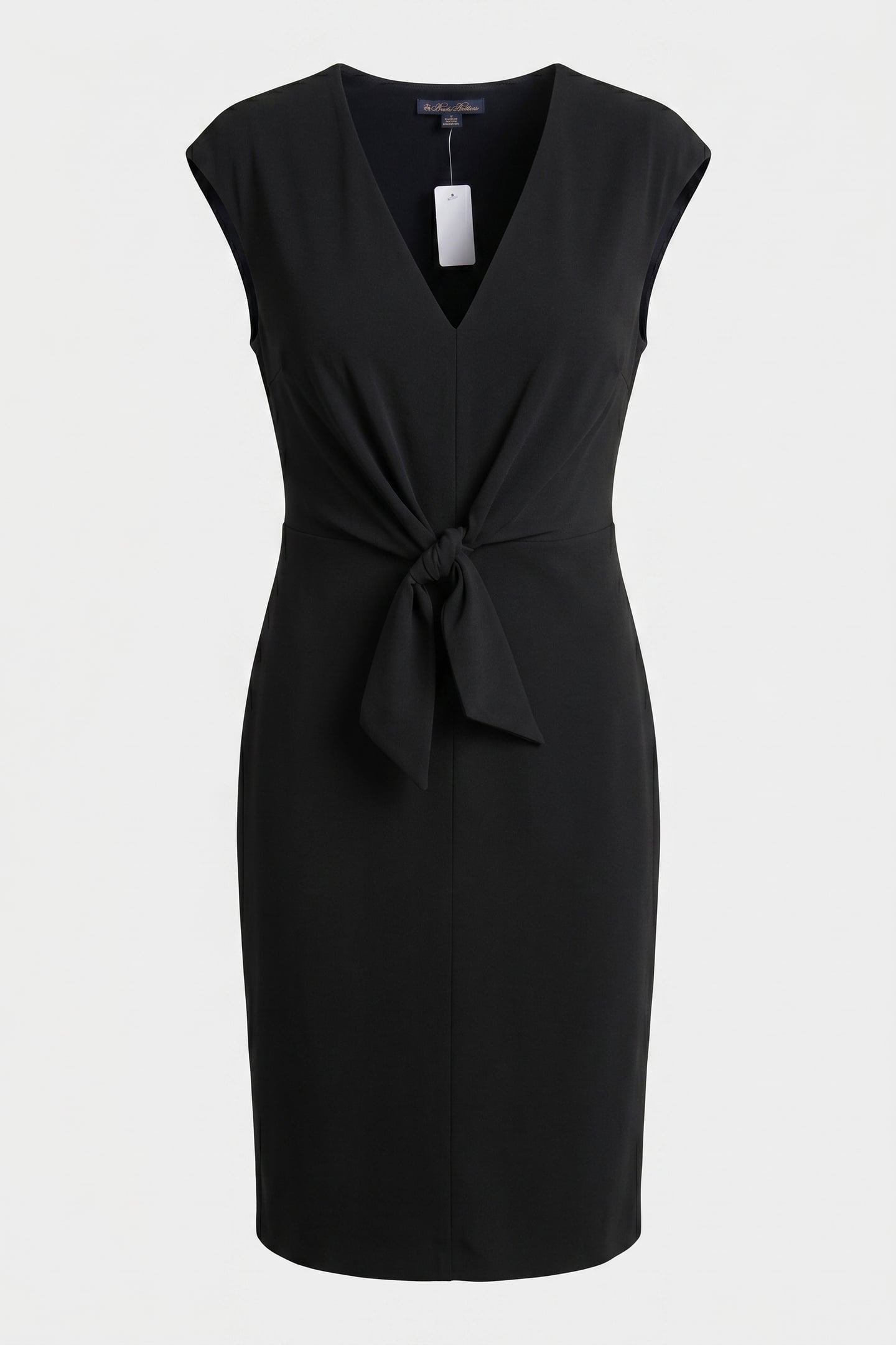 CROPPED KNIT V-NECK SHORT SLEEVE DRESS CAVIAR 5