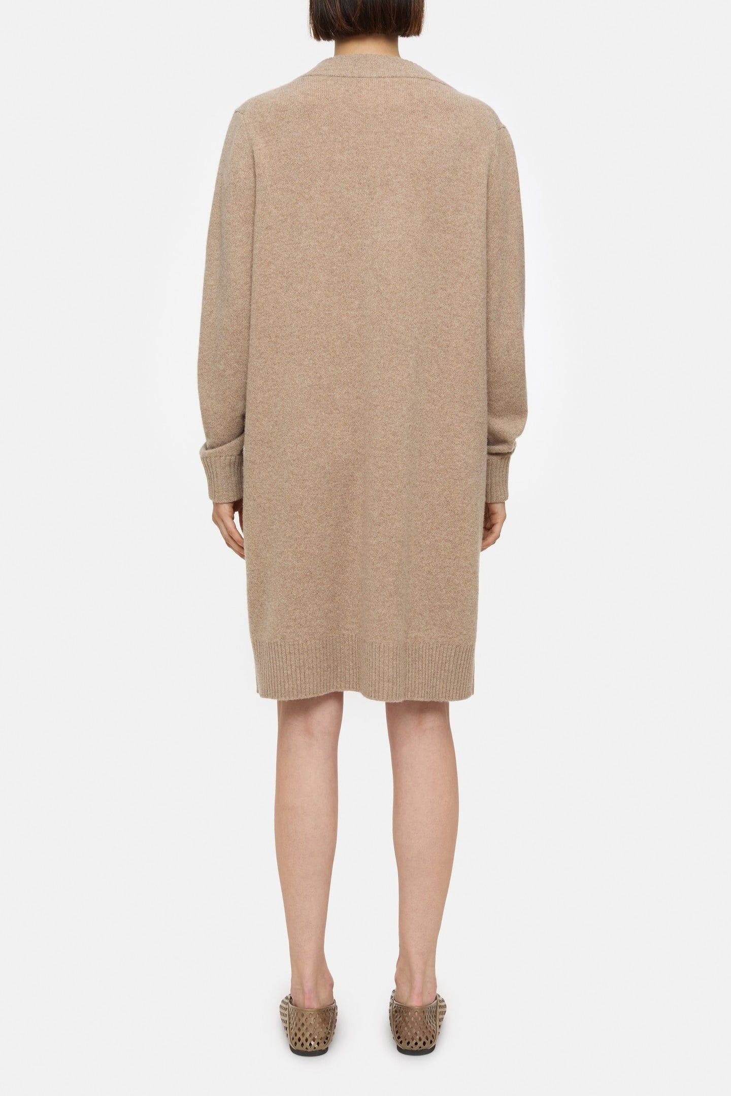 V-NECK DRESS DARK CHINO BEIGE 2