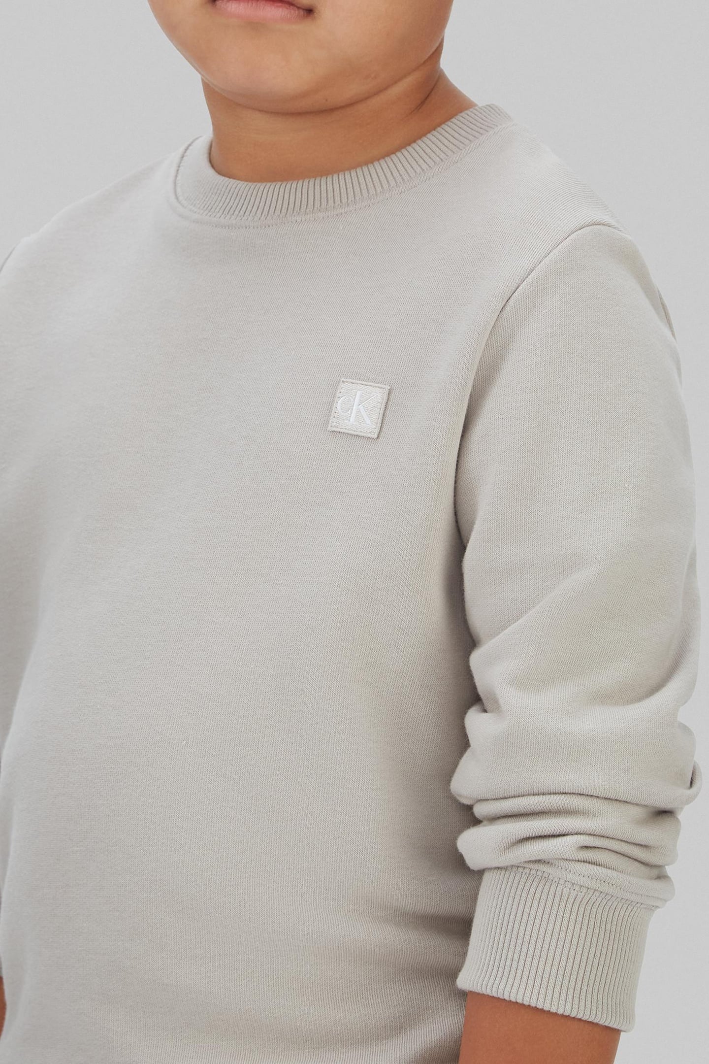 UNISEX MONO MINI BADGE REGULAR SWEATER ANCIENT MARBLE 5