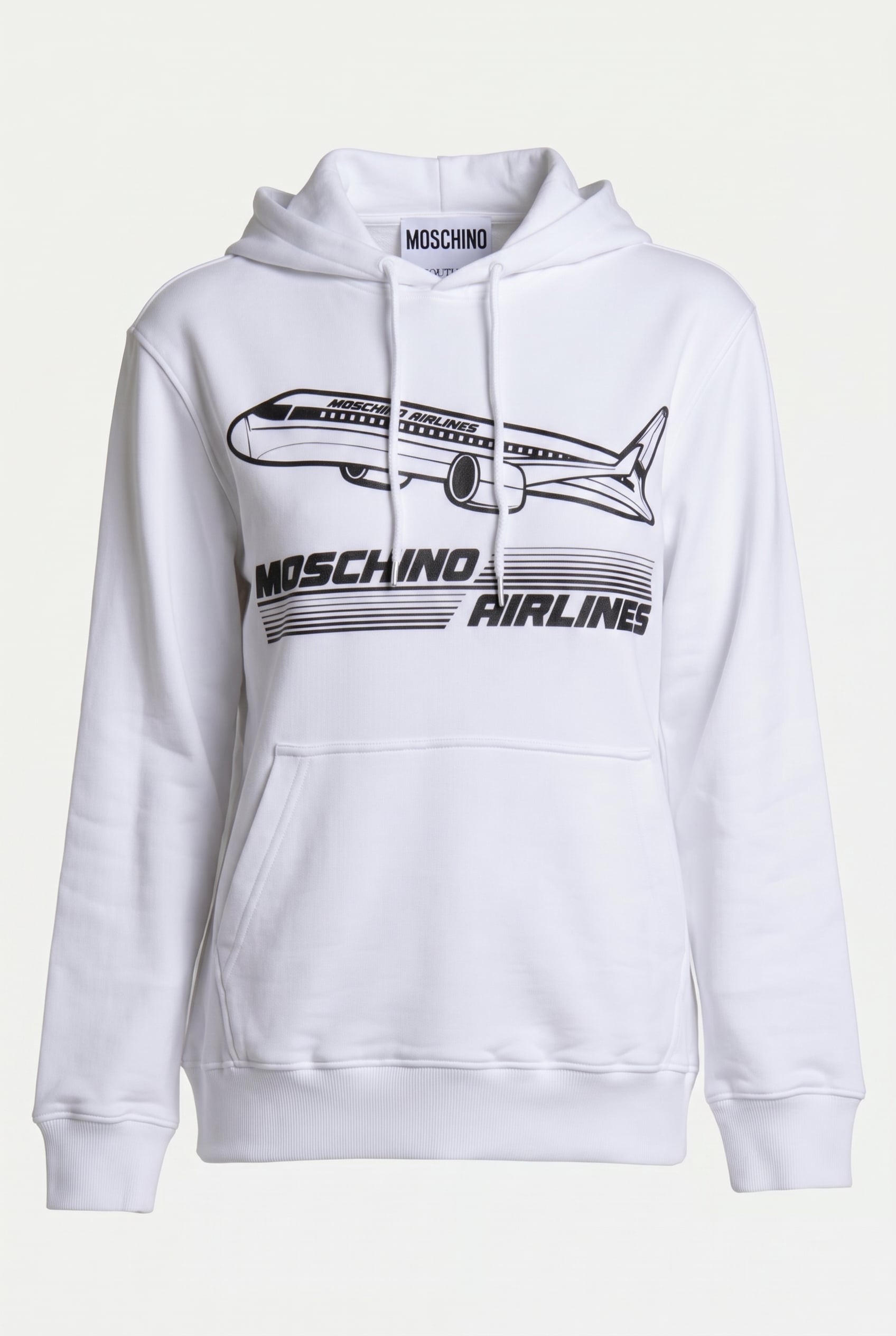 MOSCHINO AIRLINES ORGANIC COTTON SWEATSHIRT WHITE 3