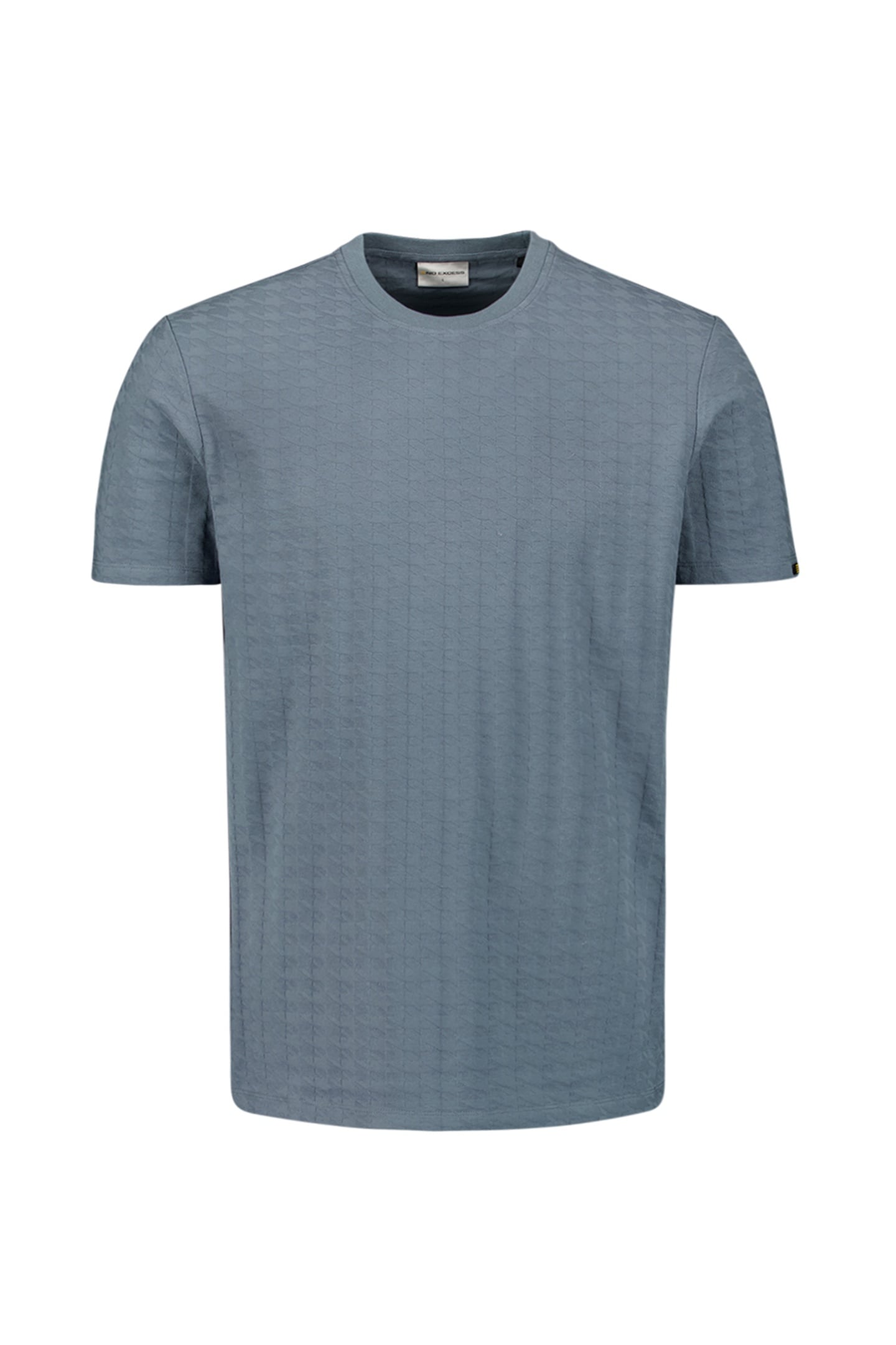 T-SHIRT CREWNECK SOLID RELIEF JACQUARD WASHED BLUE 1