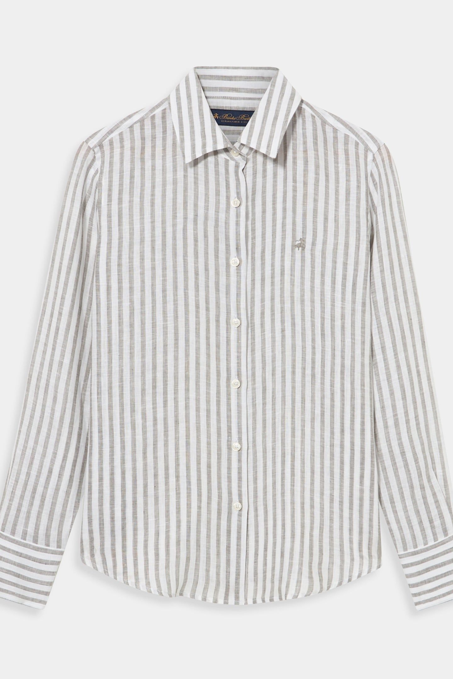 RELAXED FIT STRIPED LINEN SHIRT MEN'S DESIGN GREEN 3